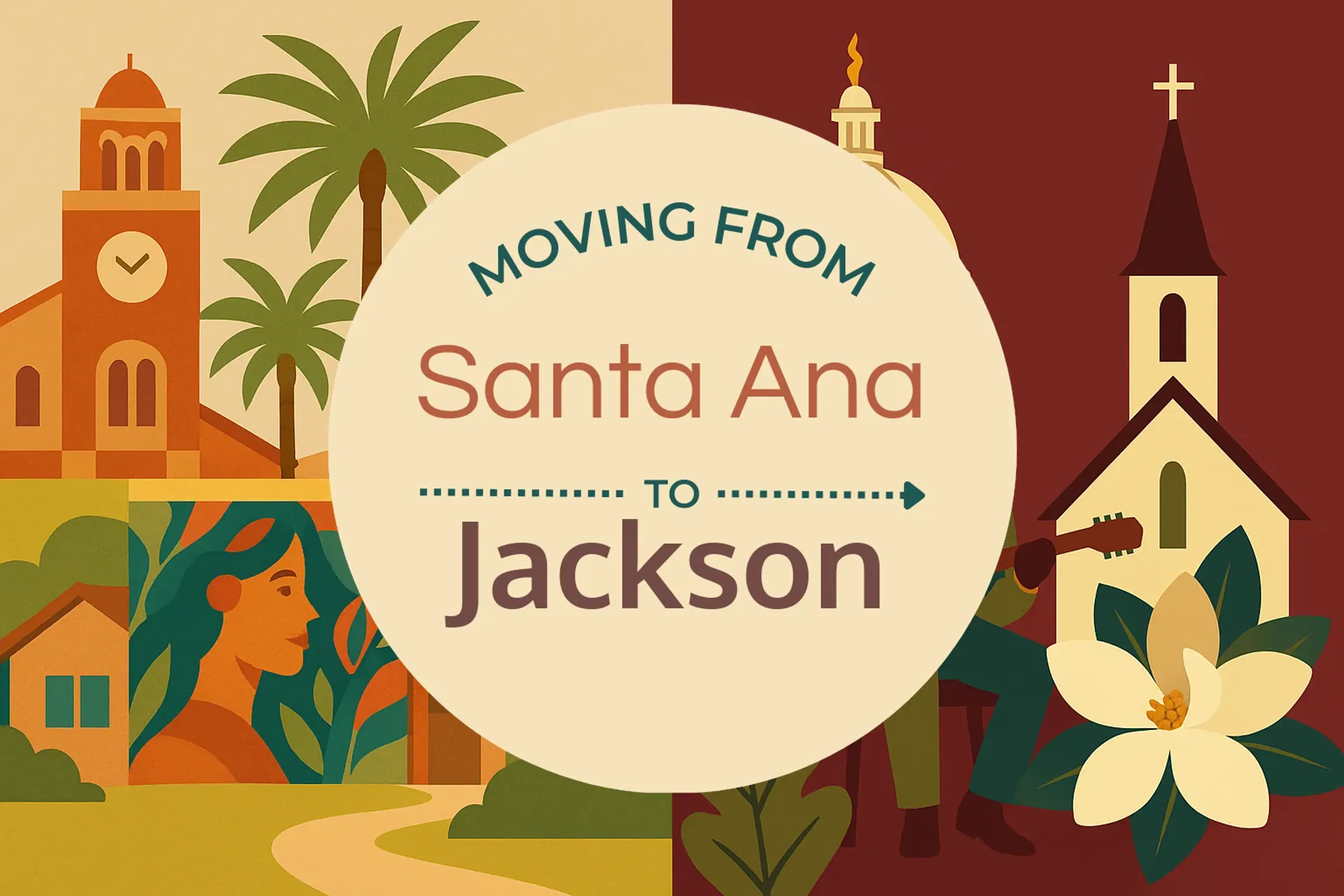 Side-by-side comparison of Santa Ana to Jackson moving companies