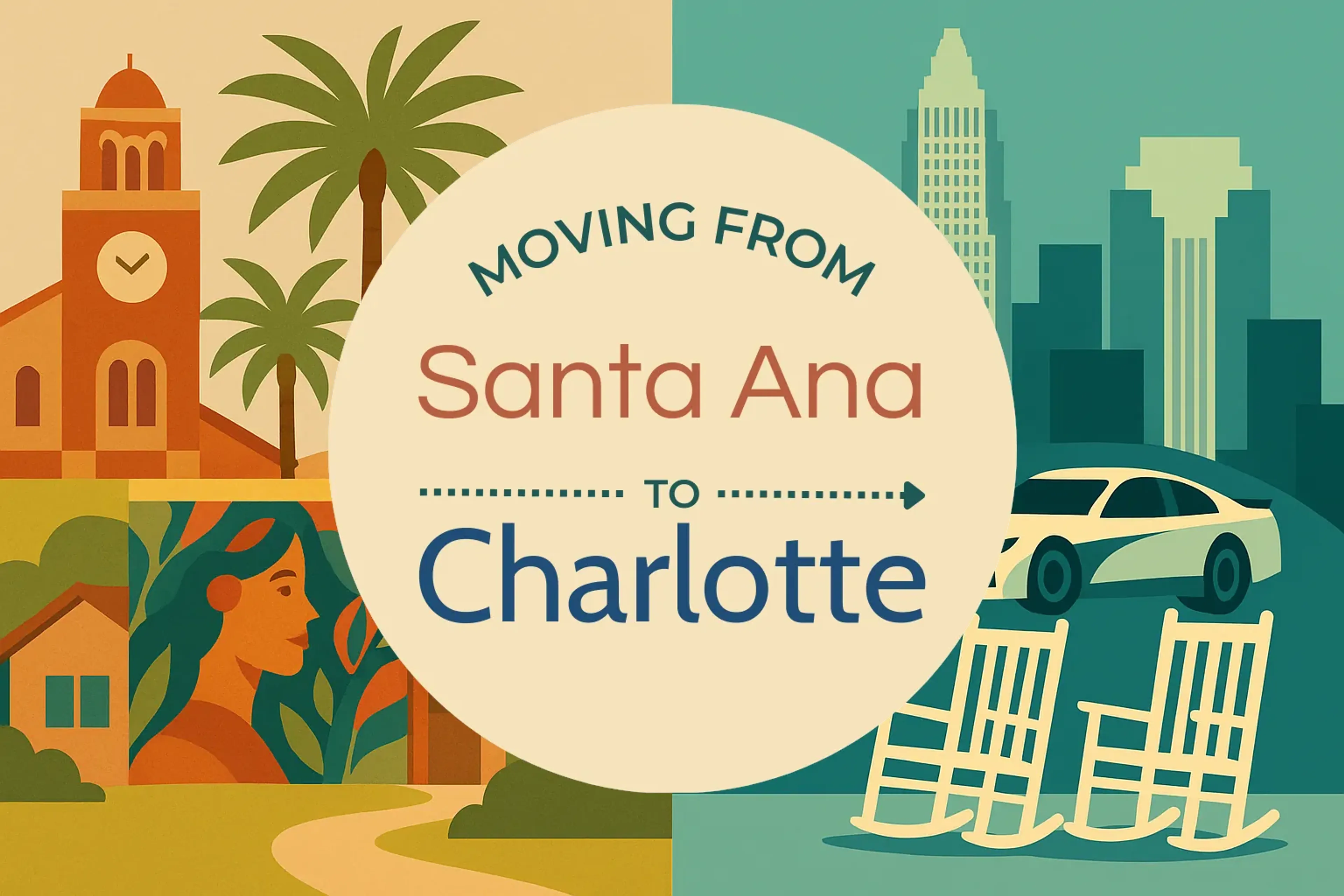 Side-by-side comparison of Santa Ana to Charlotte moving companies
