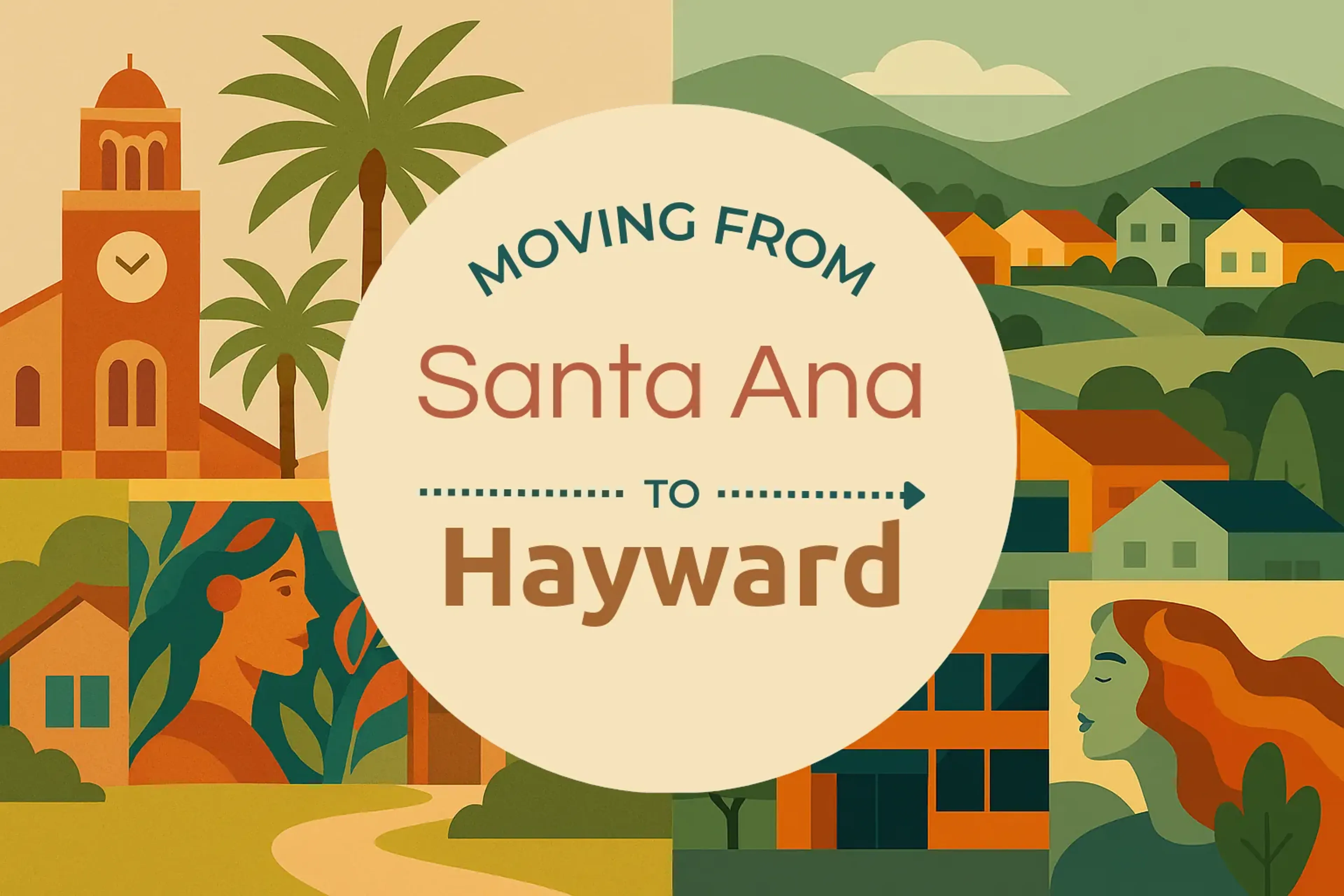 Side-by-side comparison of Santa Ana to Hayward moving companies
