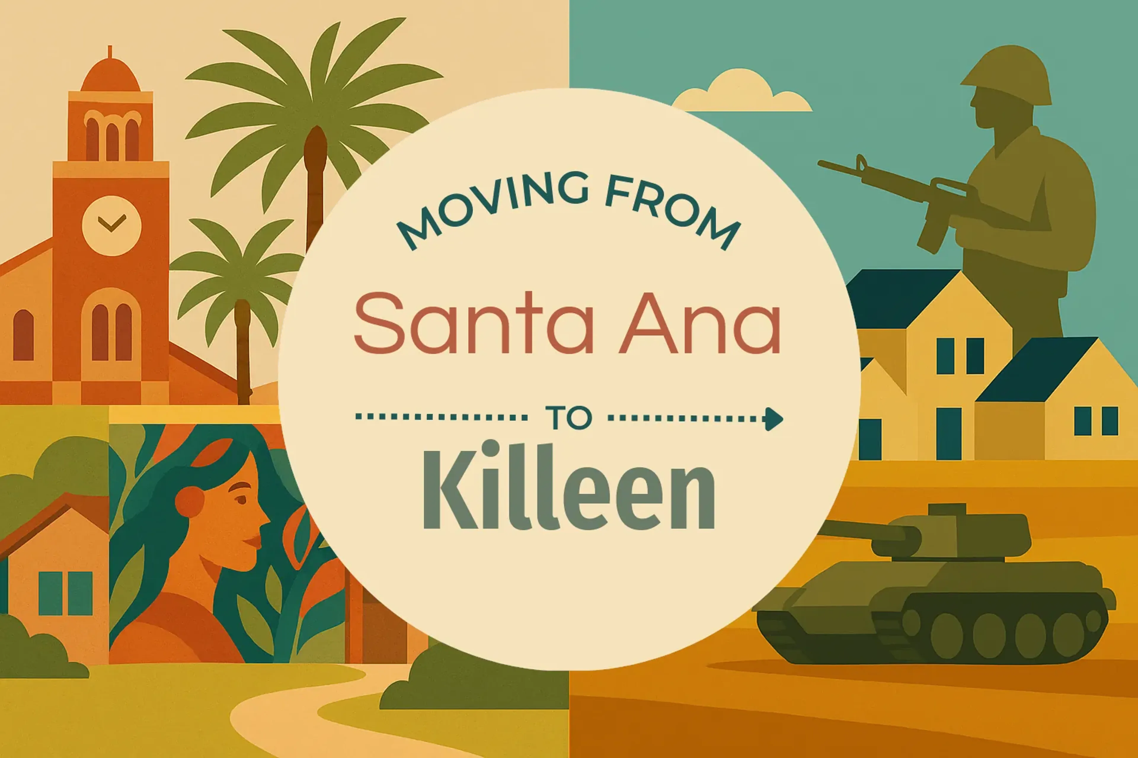 Side-by-side comparison of Santa Ana to Killeen moving companies