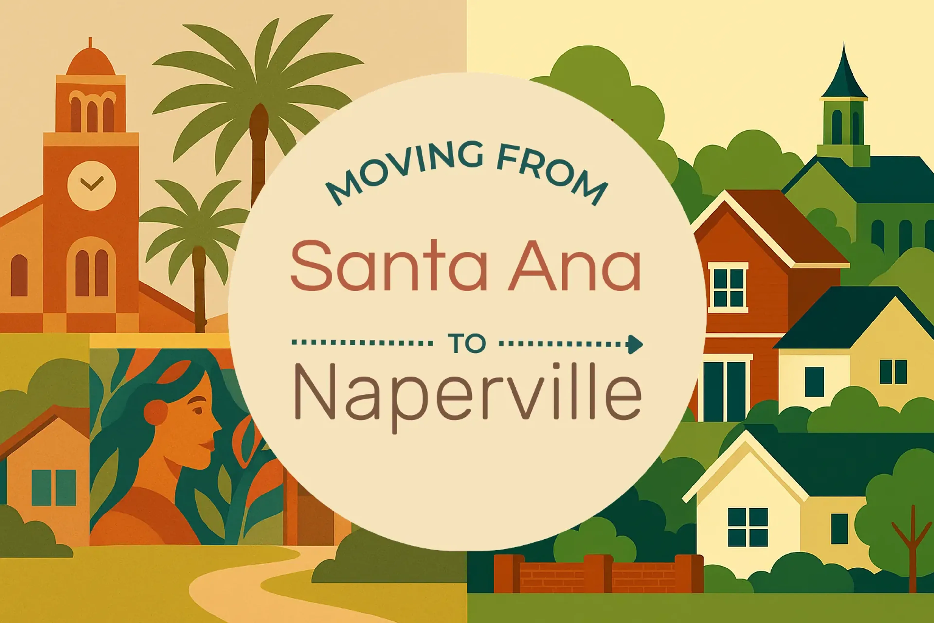 Side-by-side comparison of Santa Ana to Naperville moving companies