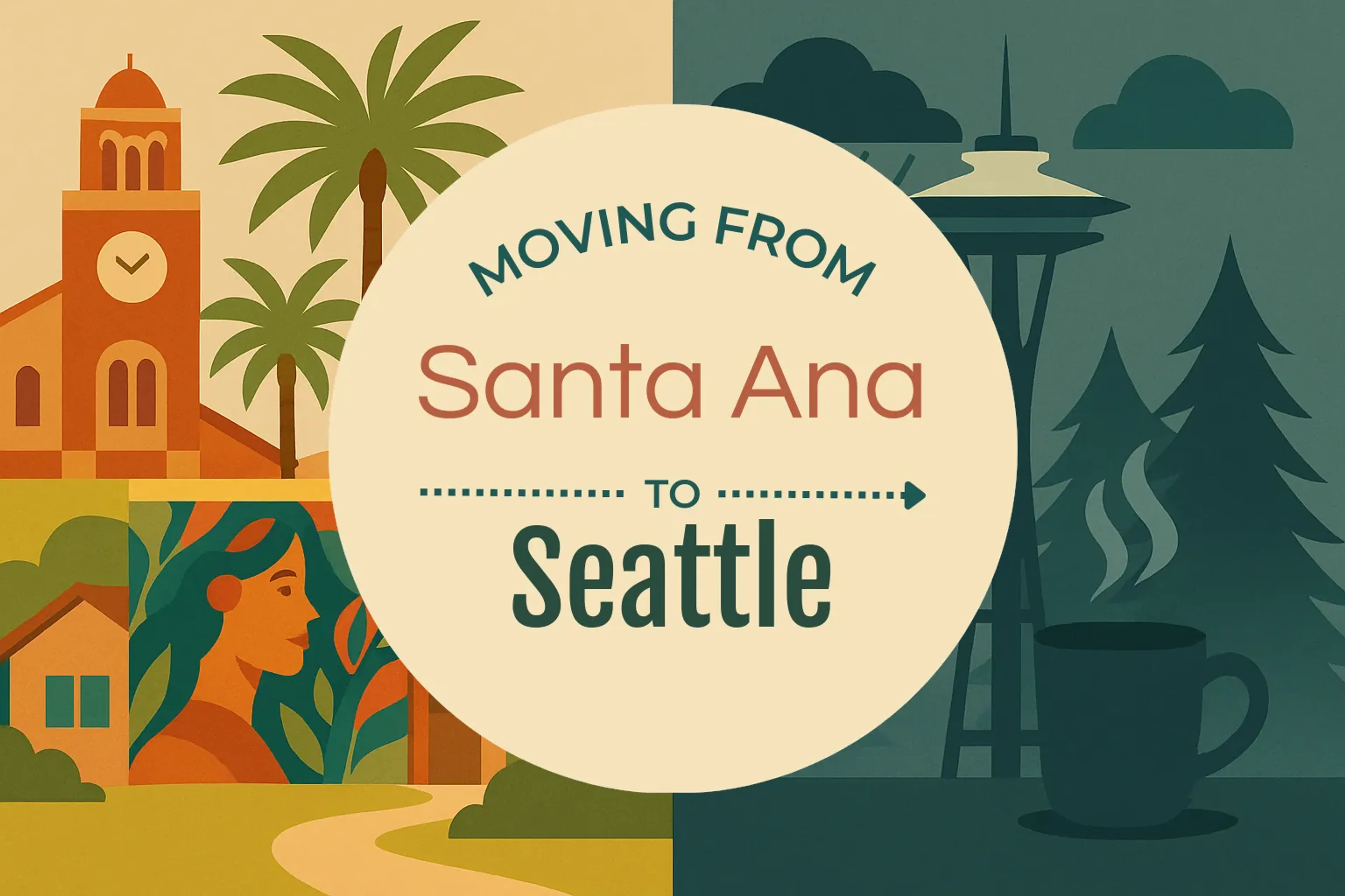 Side-by-side comparison of Santa Ana to Seattle moving companies