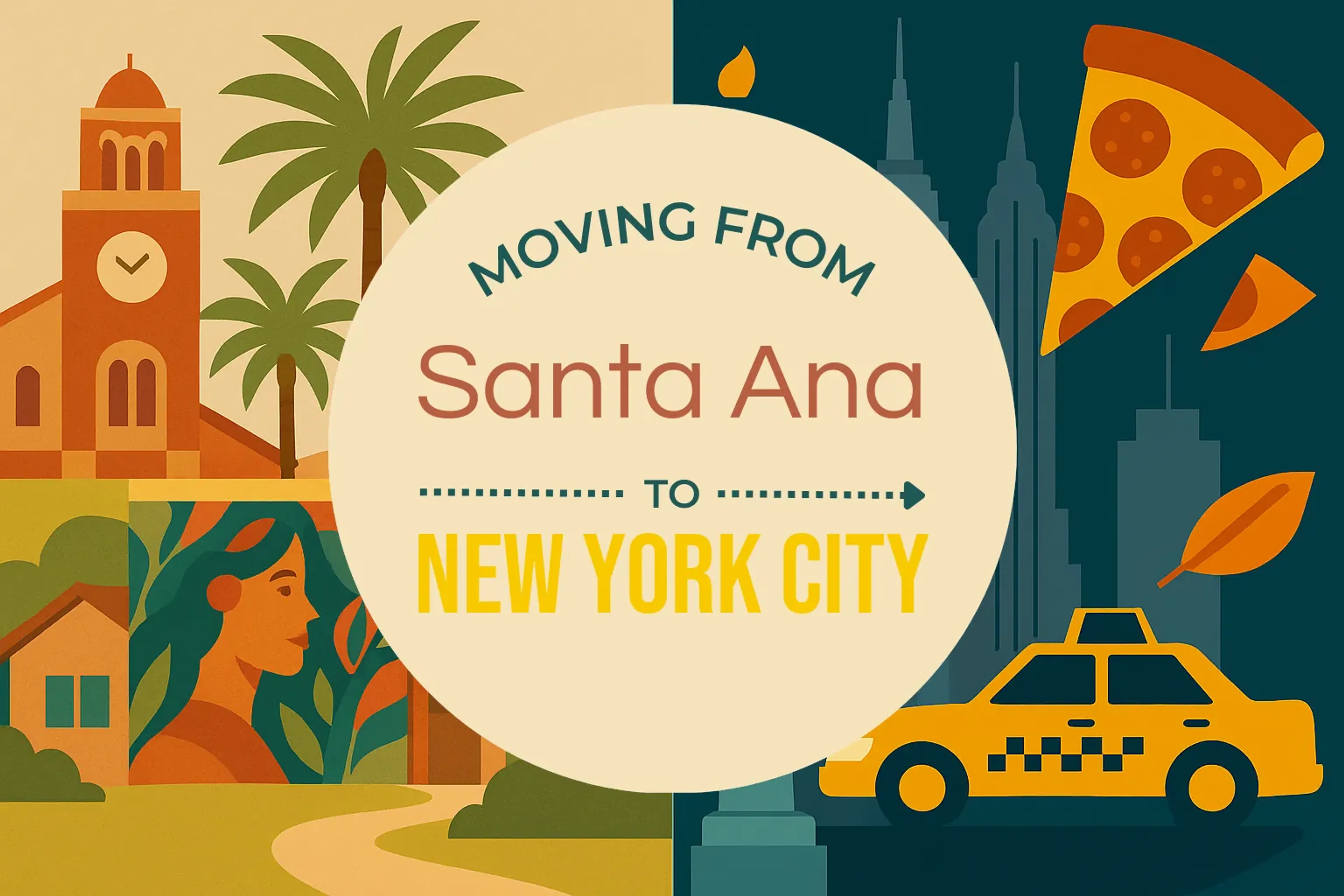 Side-by-side comparison of Santa Ana to New York City moving companies