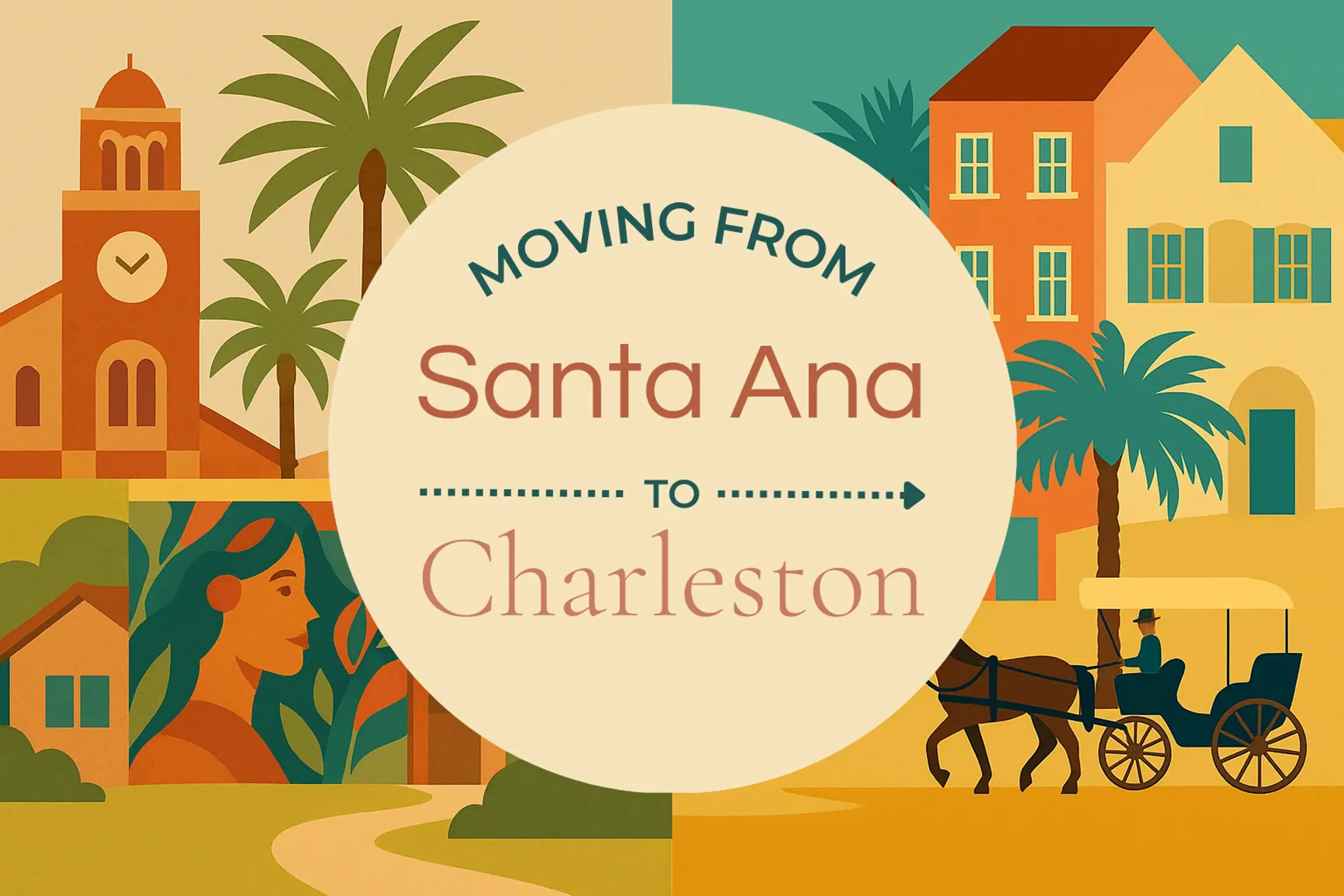 Side-by-side comparison of Santa Ana to Charleston moving companies