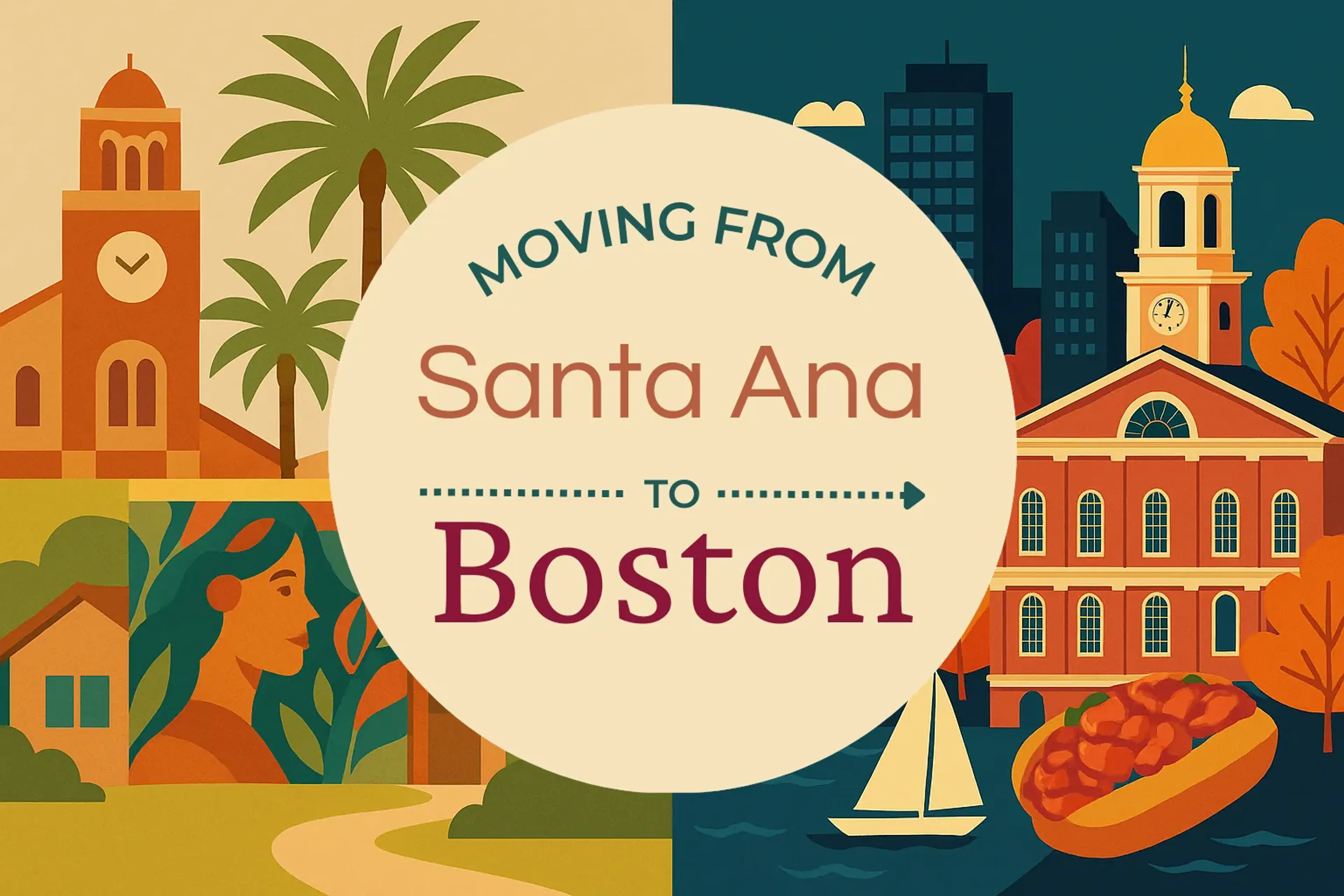 Side-by-side comparison of Santa Ana to Boston moving companies