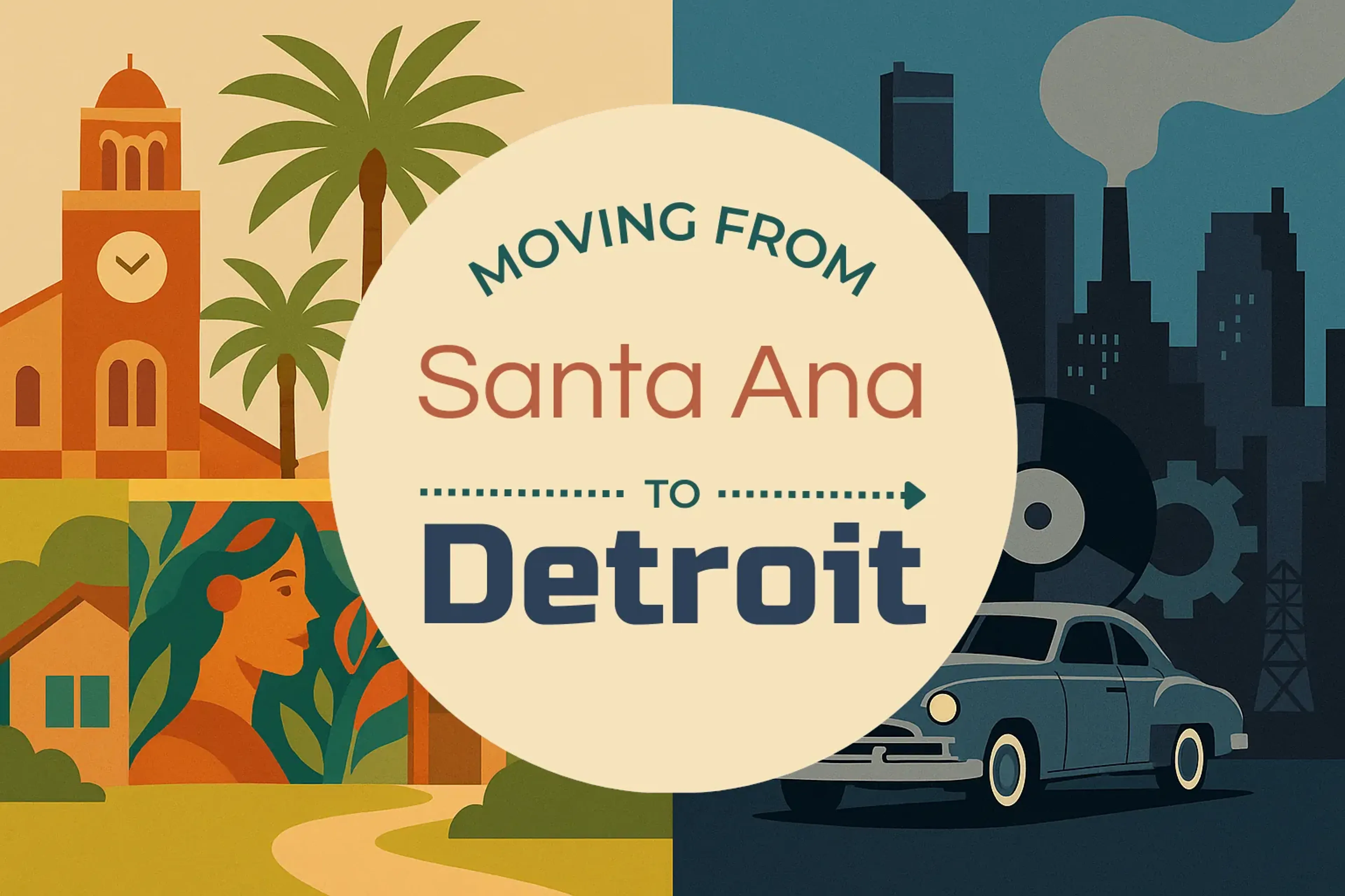 Side-by-side comparison of Santa Ana to Detroit moving companies
