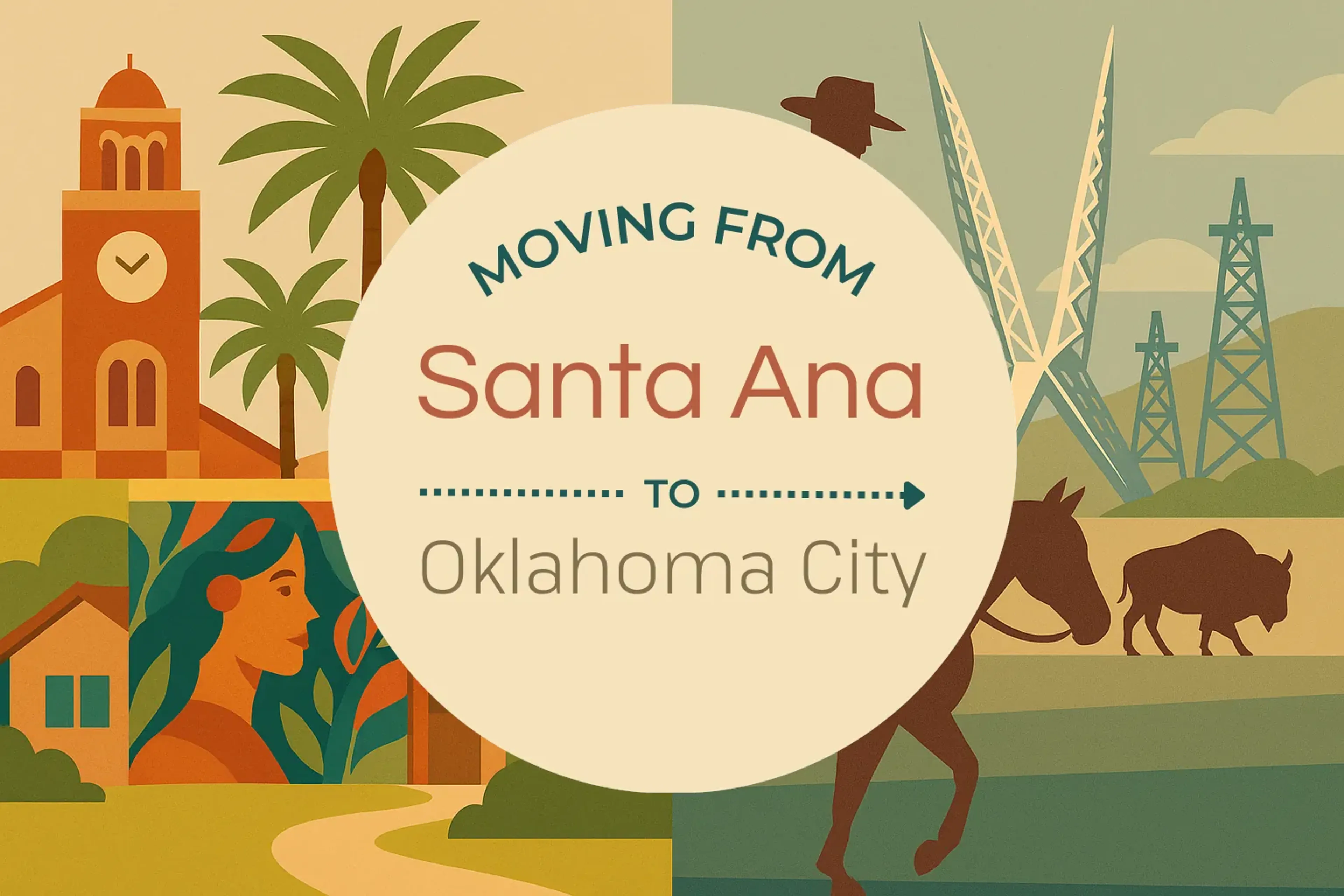 Side-by-side comparison of Santa Ana to Oklahoma City moving companies