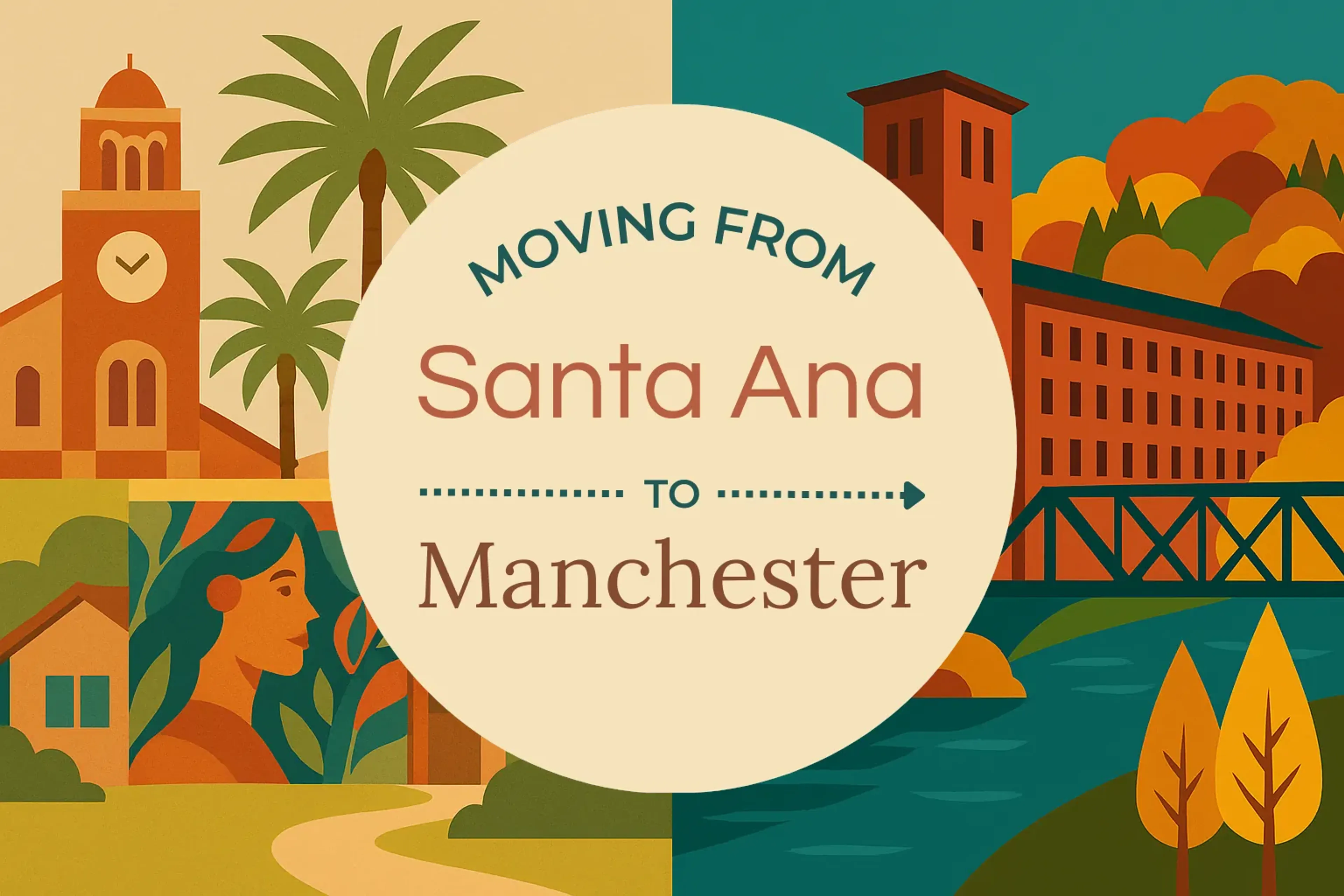 Side-by-side comparison of Santa Ana to Manchester moving companies