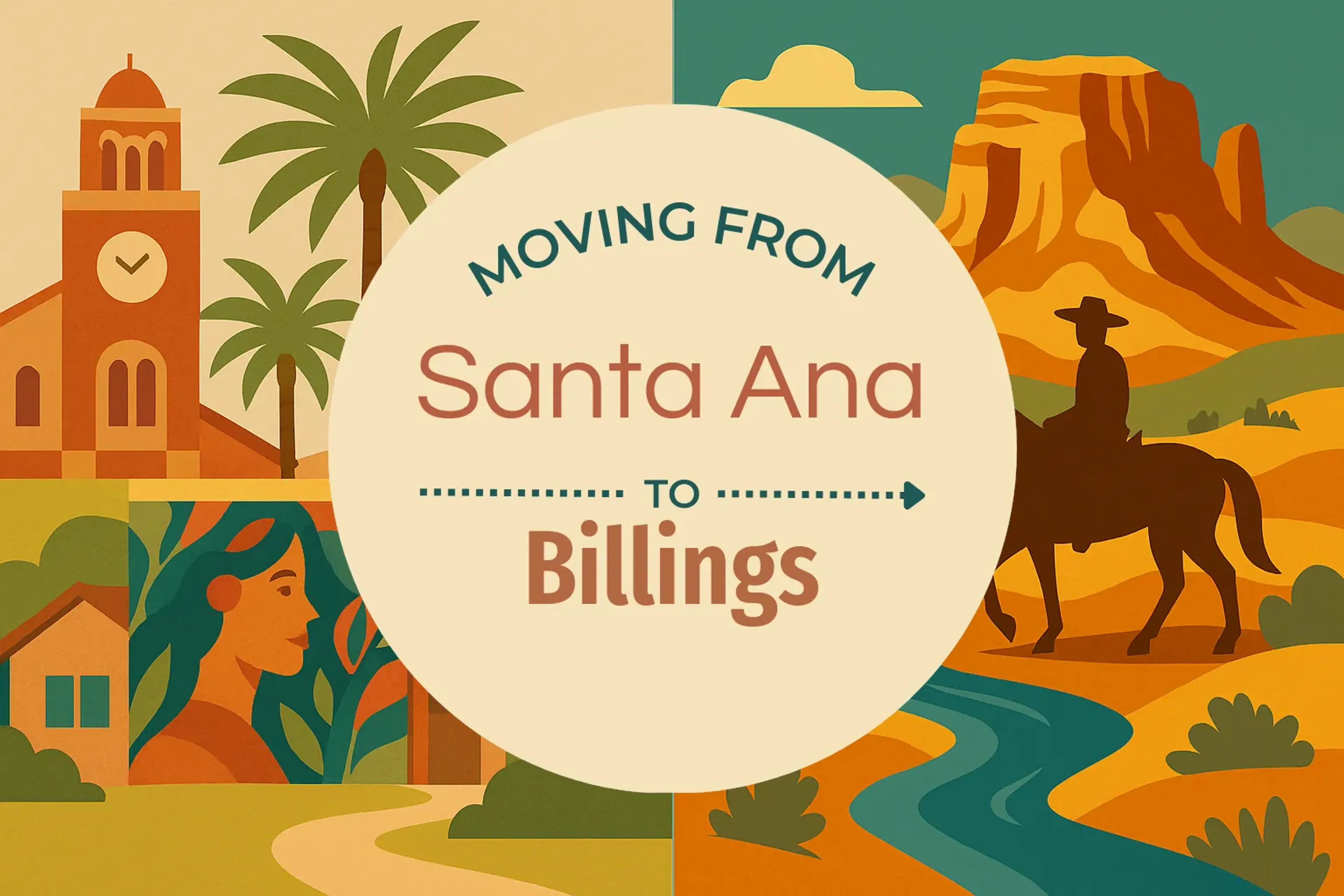 Side-by-side comparison of Santa Ana to Billings moving companies