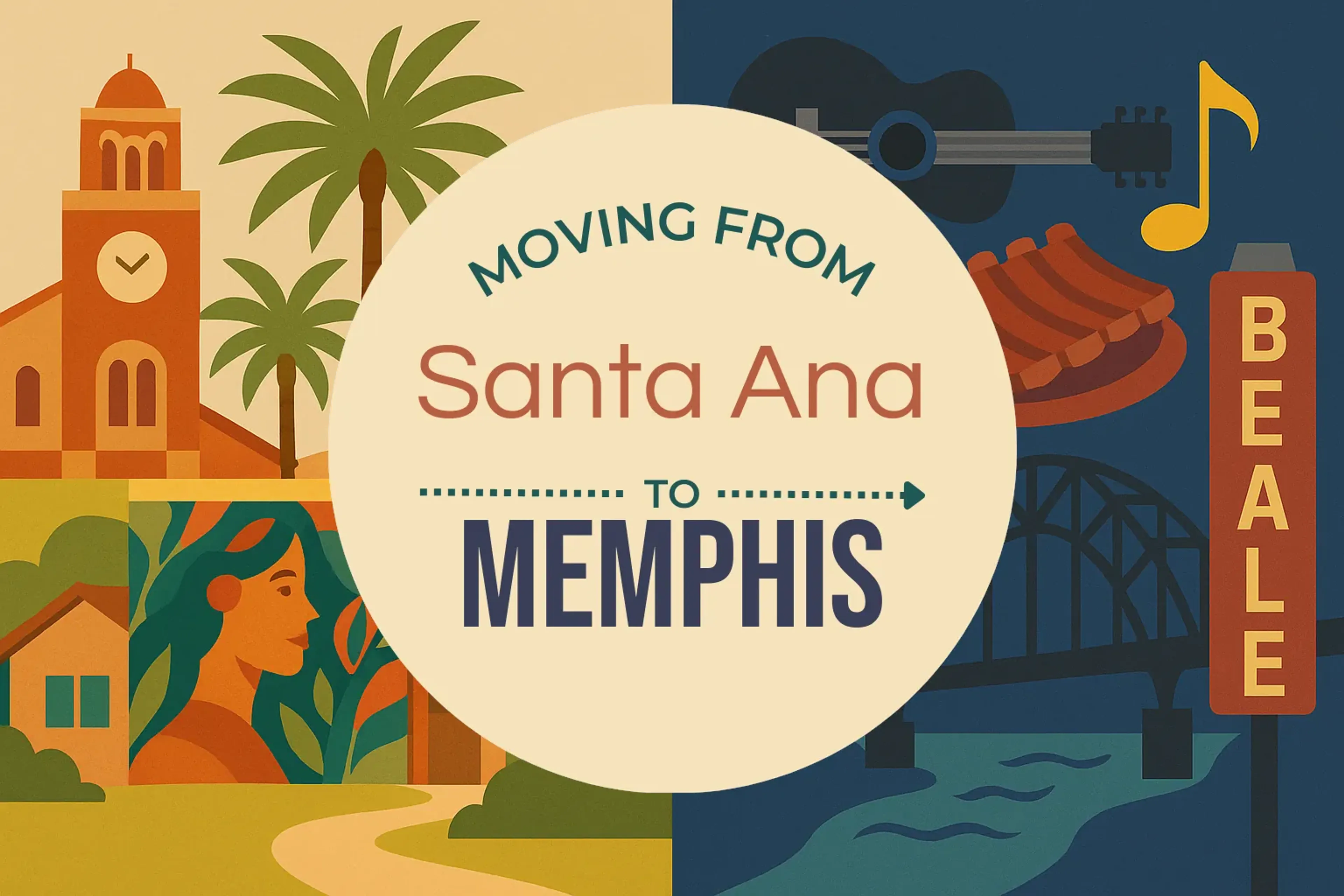 Side-by-side comparison of Santa Ana to Memphis moving companies