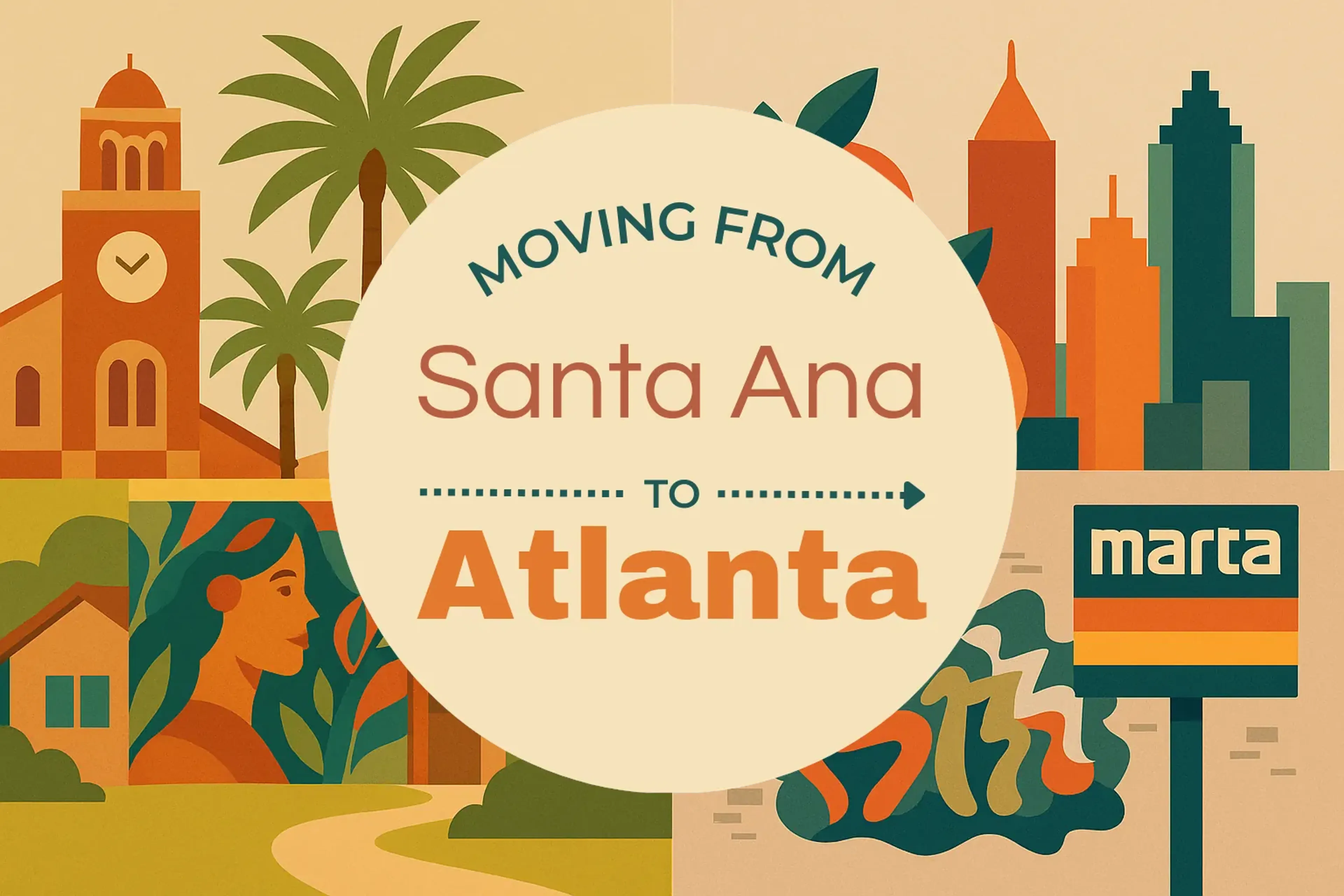 Side-by-side comparison of Santa Ana to Atlanta moving companies