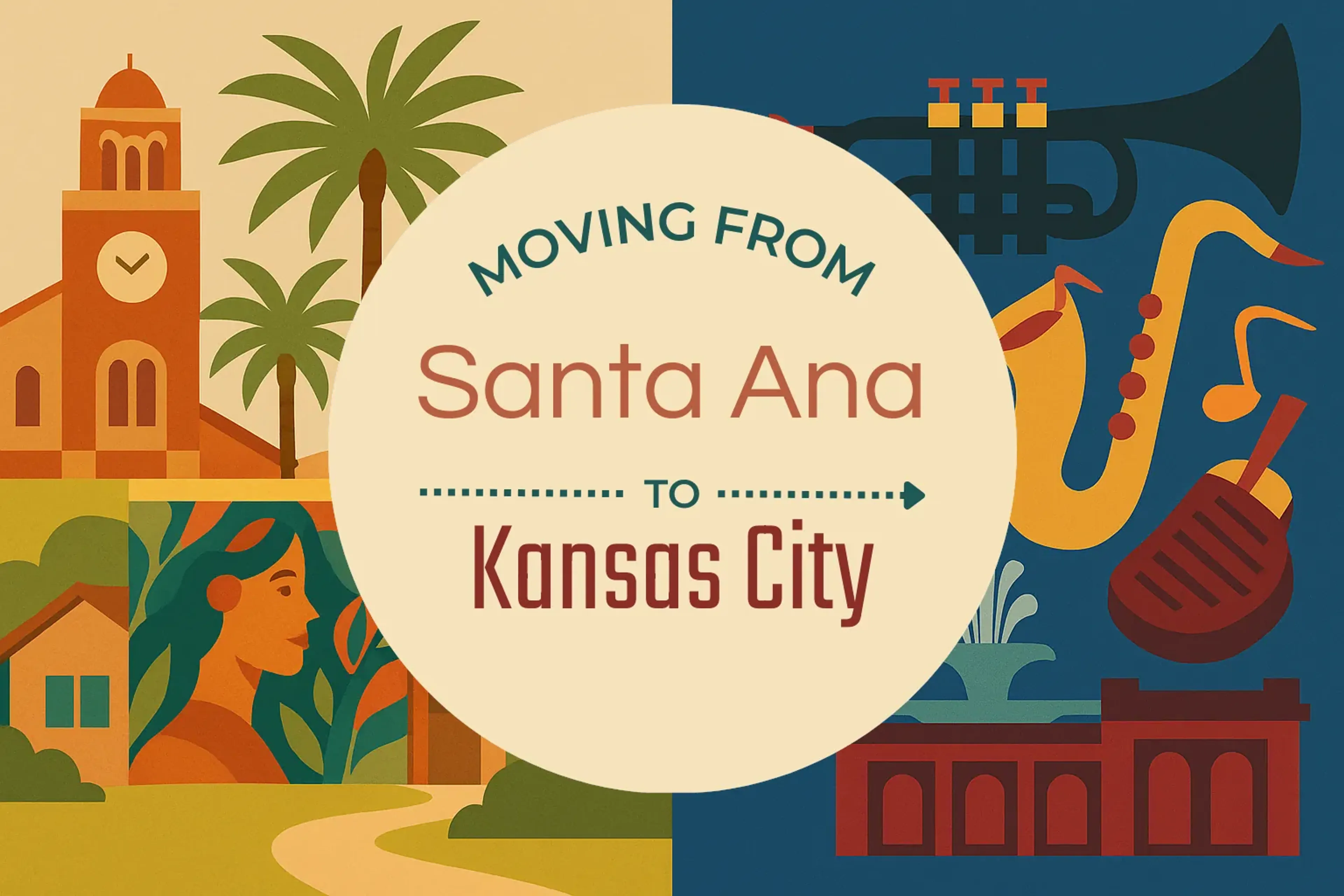 Side-by-side comparison of Santa Ana to Kansas City moving companies