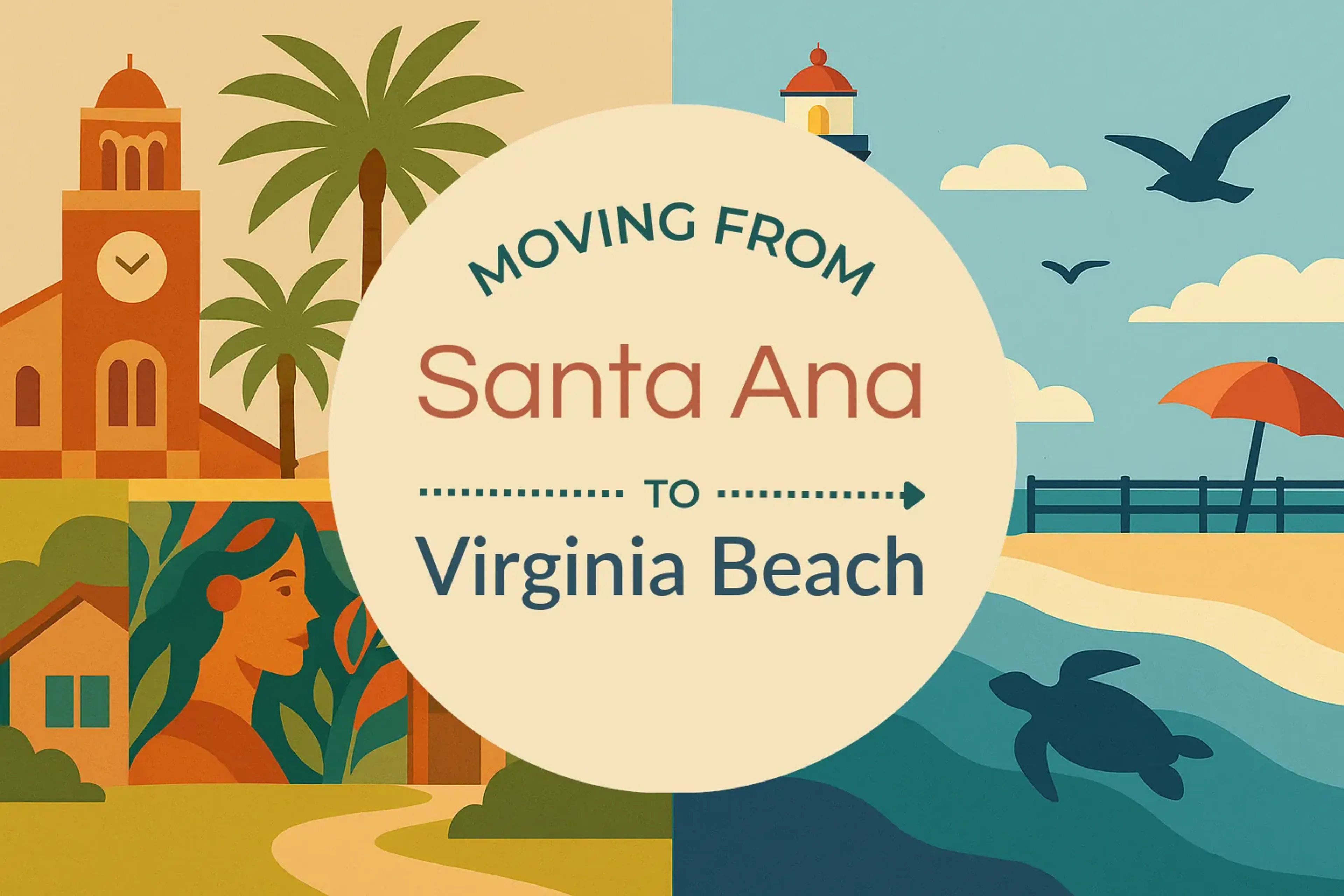 Side-by-side comparison of Santa Ana to Virginia Beach moving companies