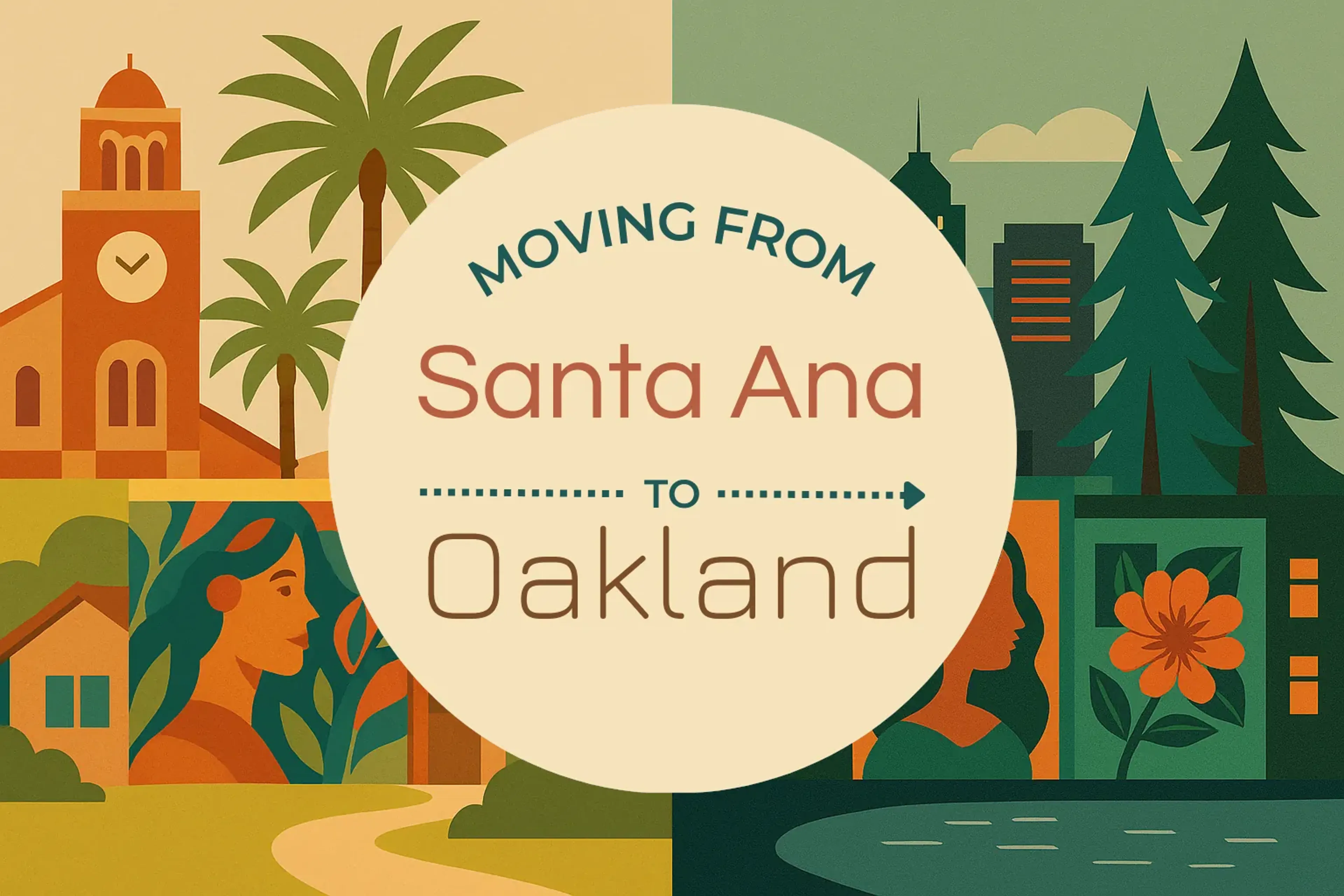 Side-by-side comparison of Santa Ana to Oakland moving companies