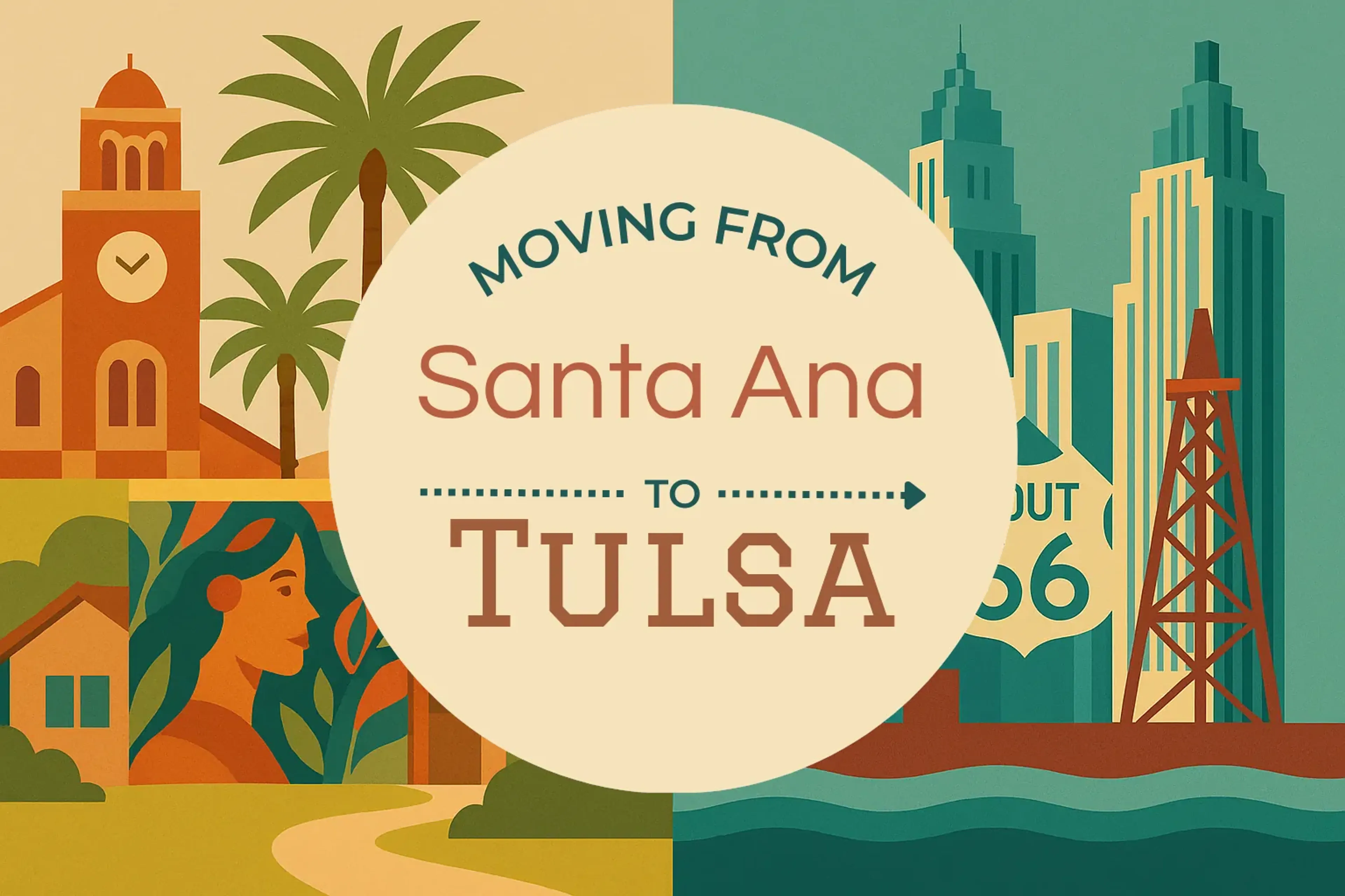 Side-by-side comparison of Santa Ana to Tulsa moving companies