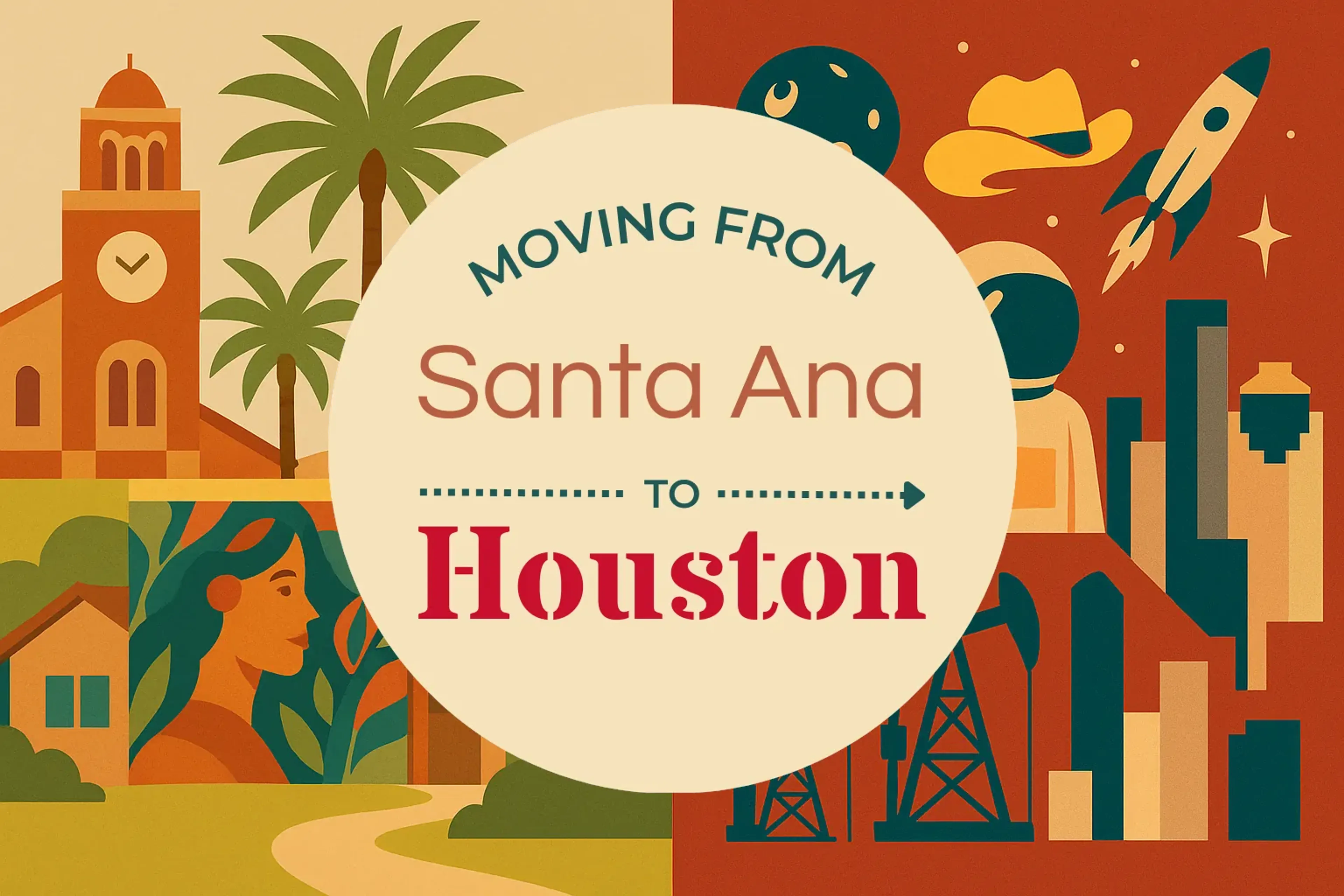 Side-by-side comparison of Santa Ana to Houston moving companies