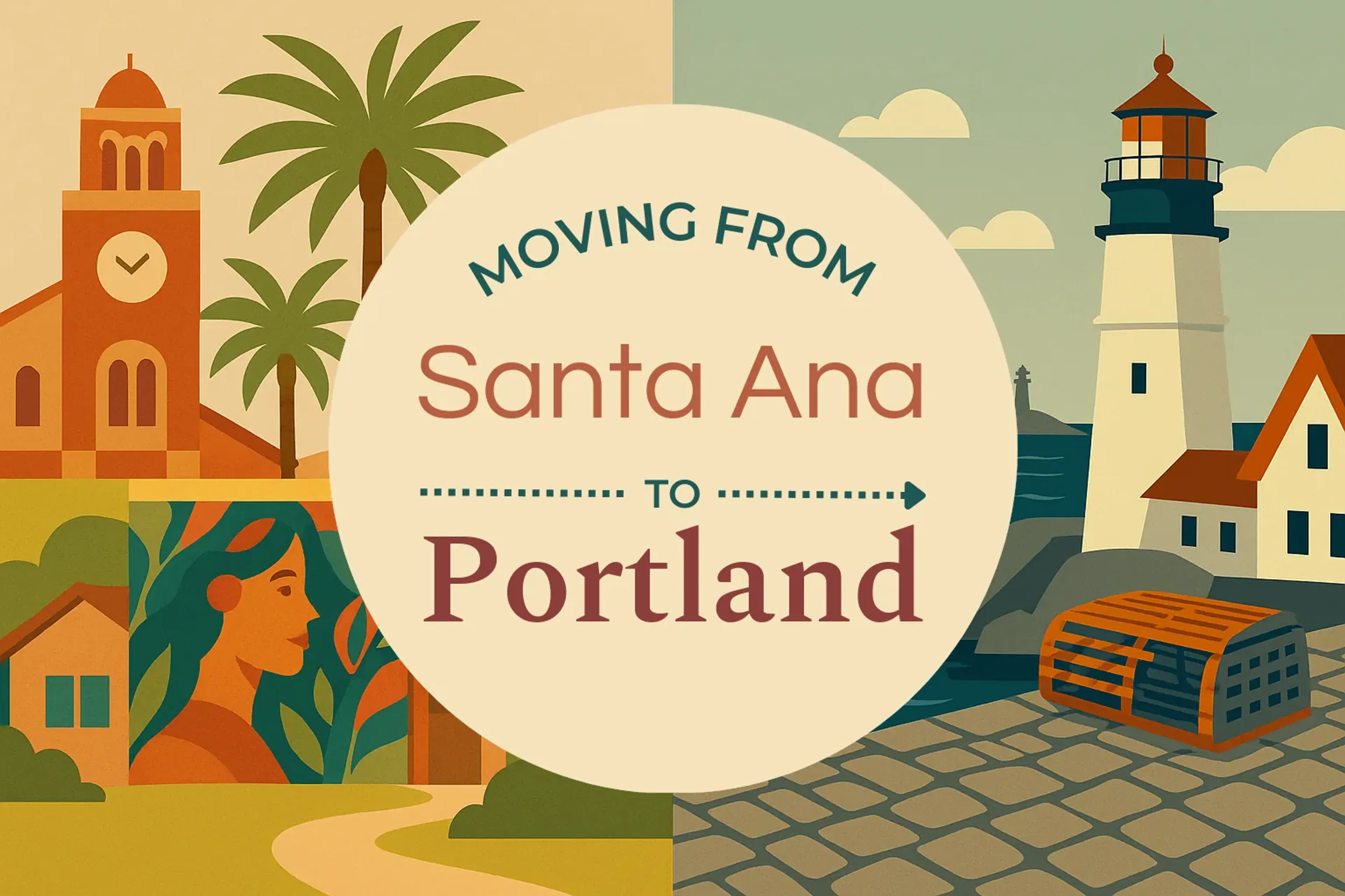 Side-by-side comparison of Santa Ana to Portland moving companies