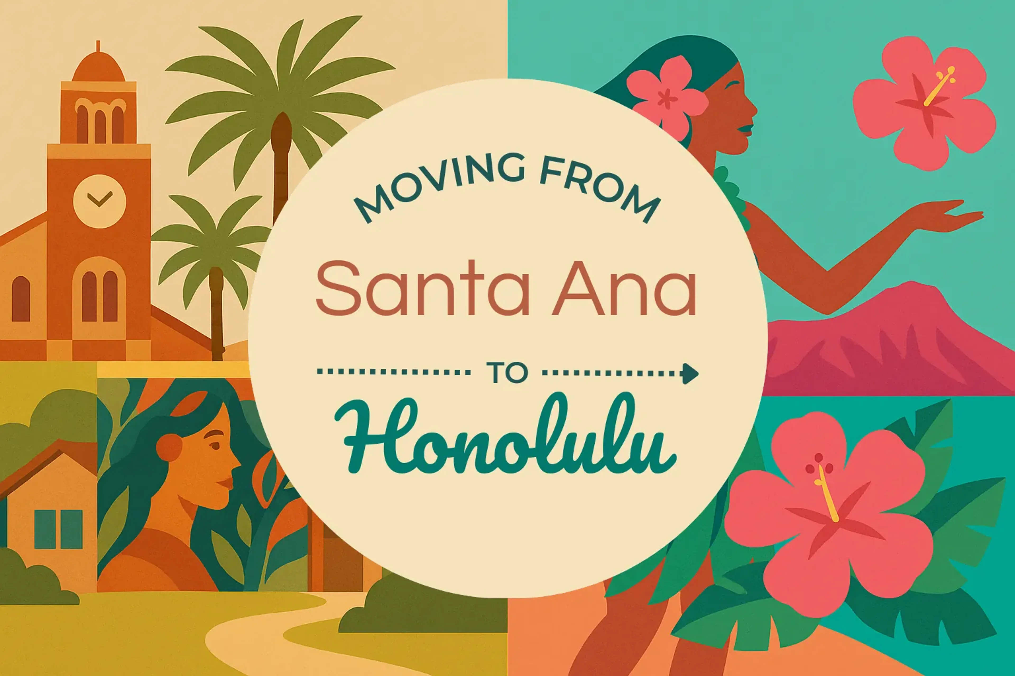 Side-by-side comparison of Santa Ana to Honolulu moving companies