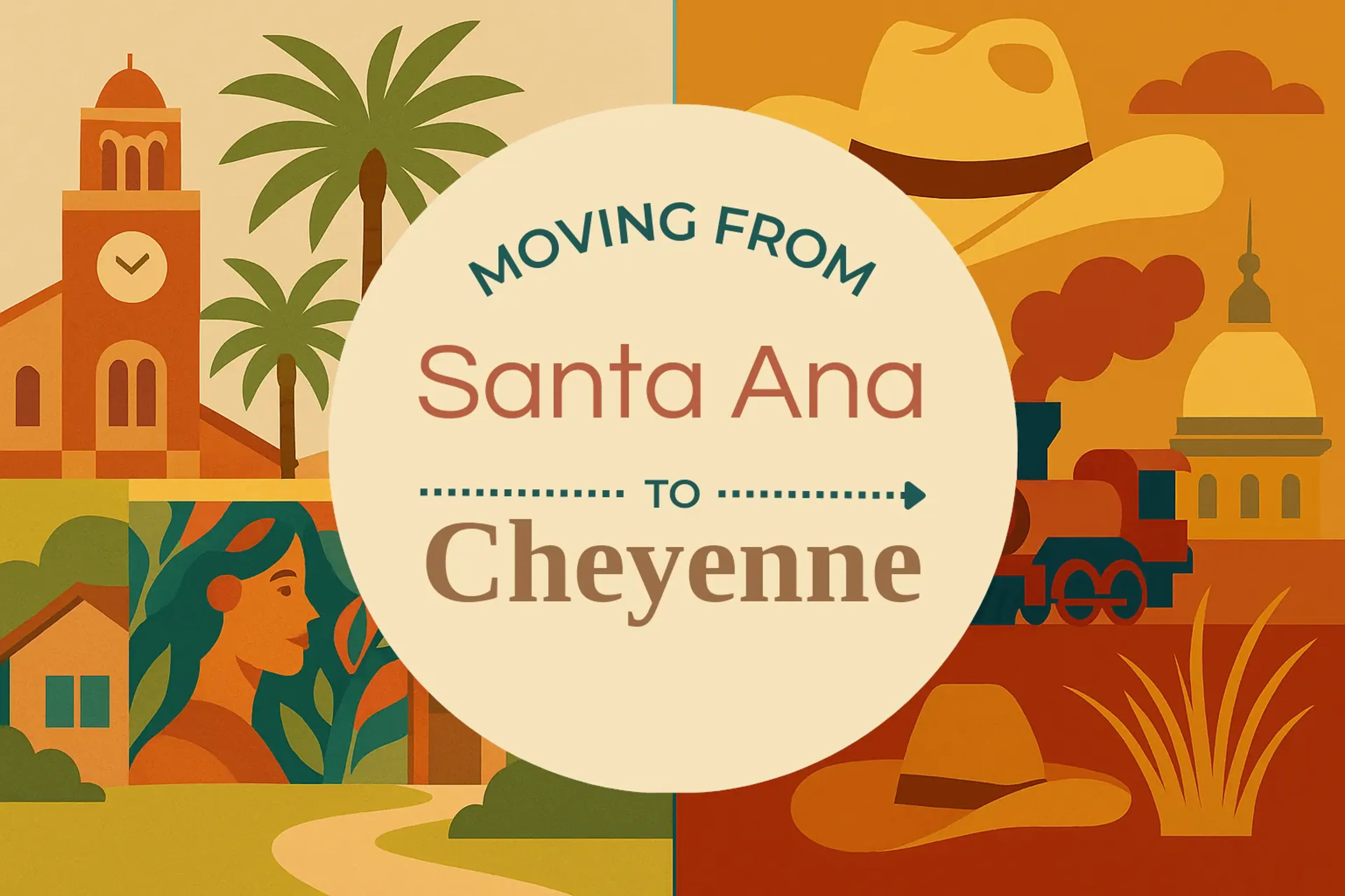 Side-by-side comparison of Santa Ana to Cheyenne moving companies