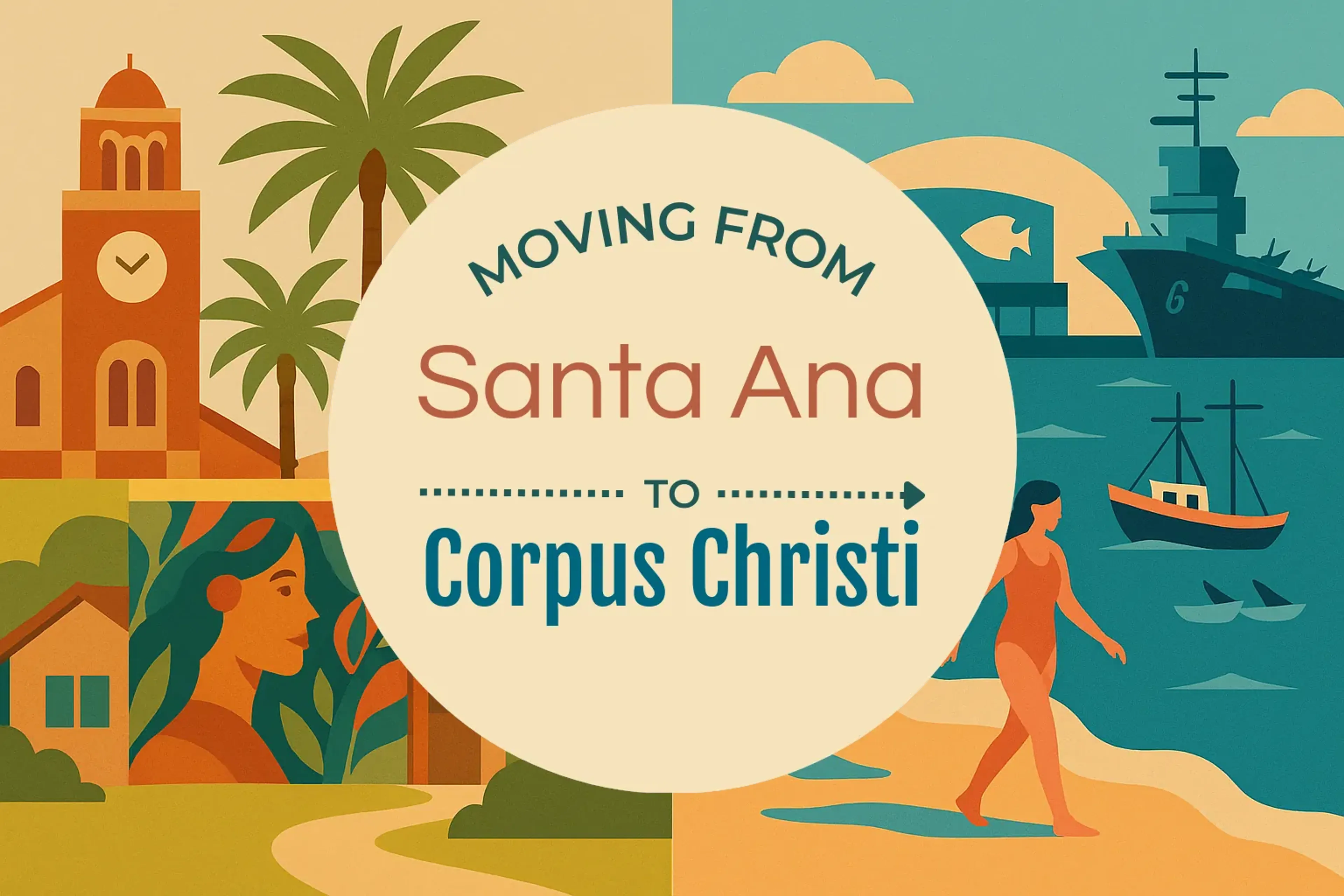 Side-by-side comparison of Santa Ana to Corpus Christi moving companies