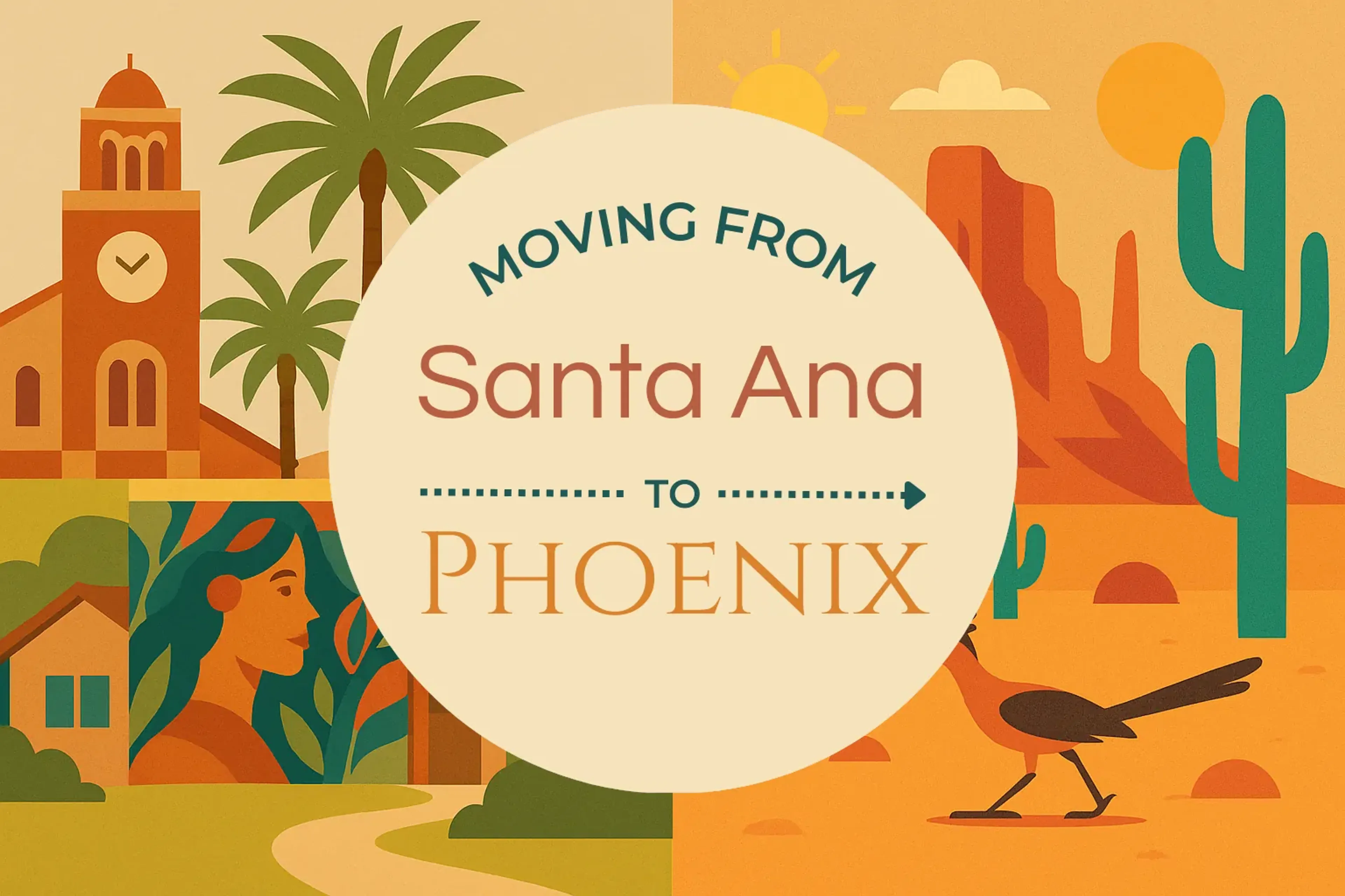 Side-by-side comparison of Santa Ana to Phoenix moving companies