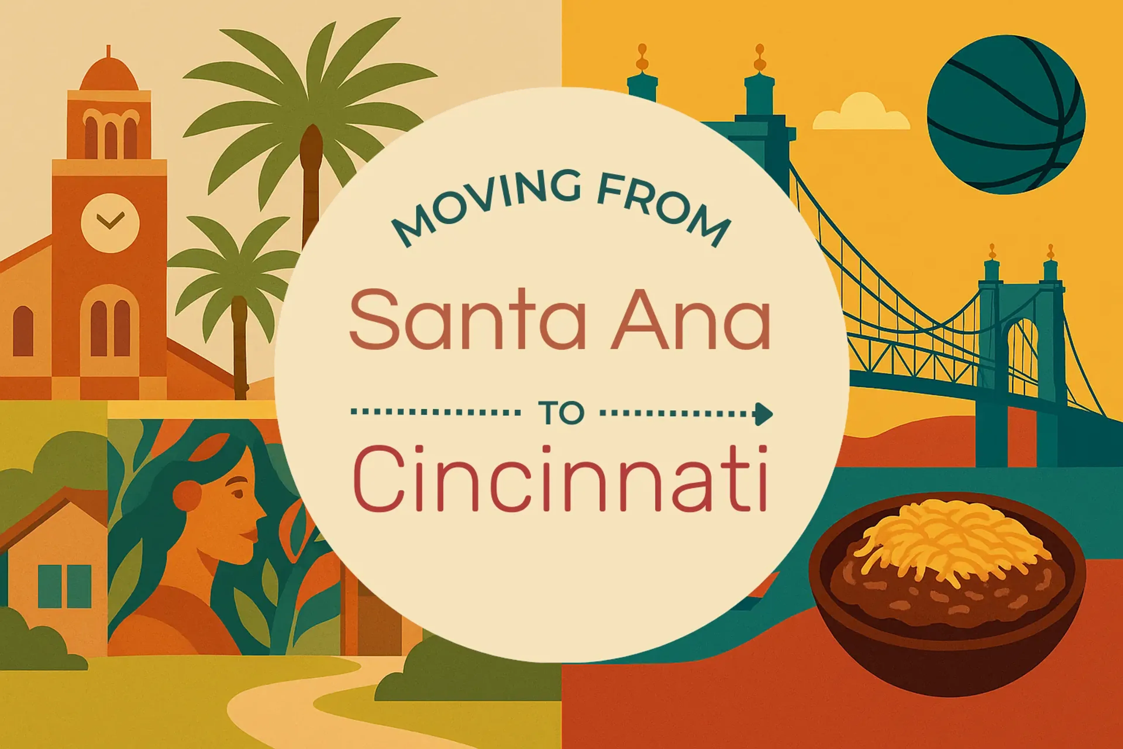 Side-by-side comparison of Santa Ana to Cincinnati moving companies
