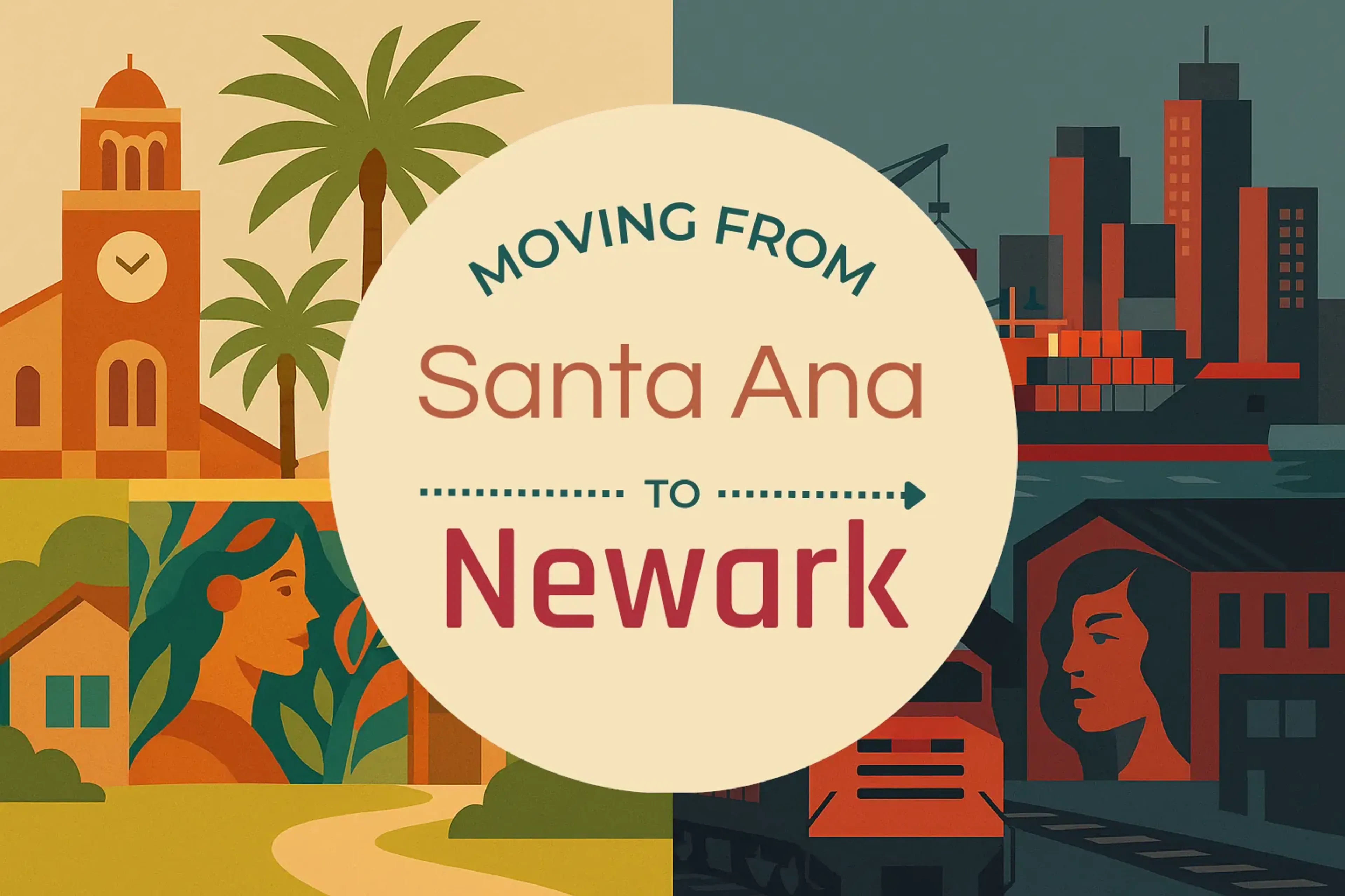 Side-by-side comparison of Santa Ana to Newark moving companies