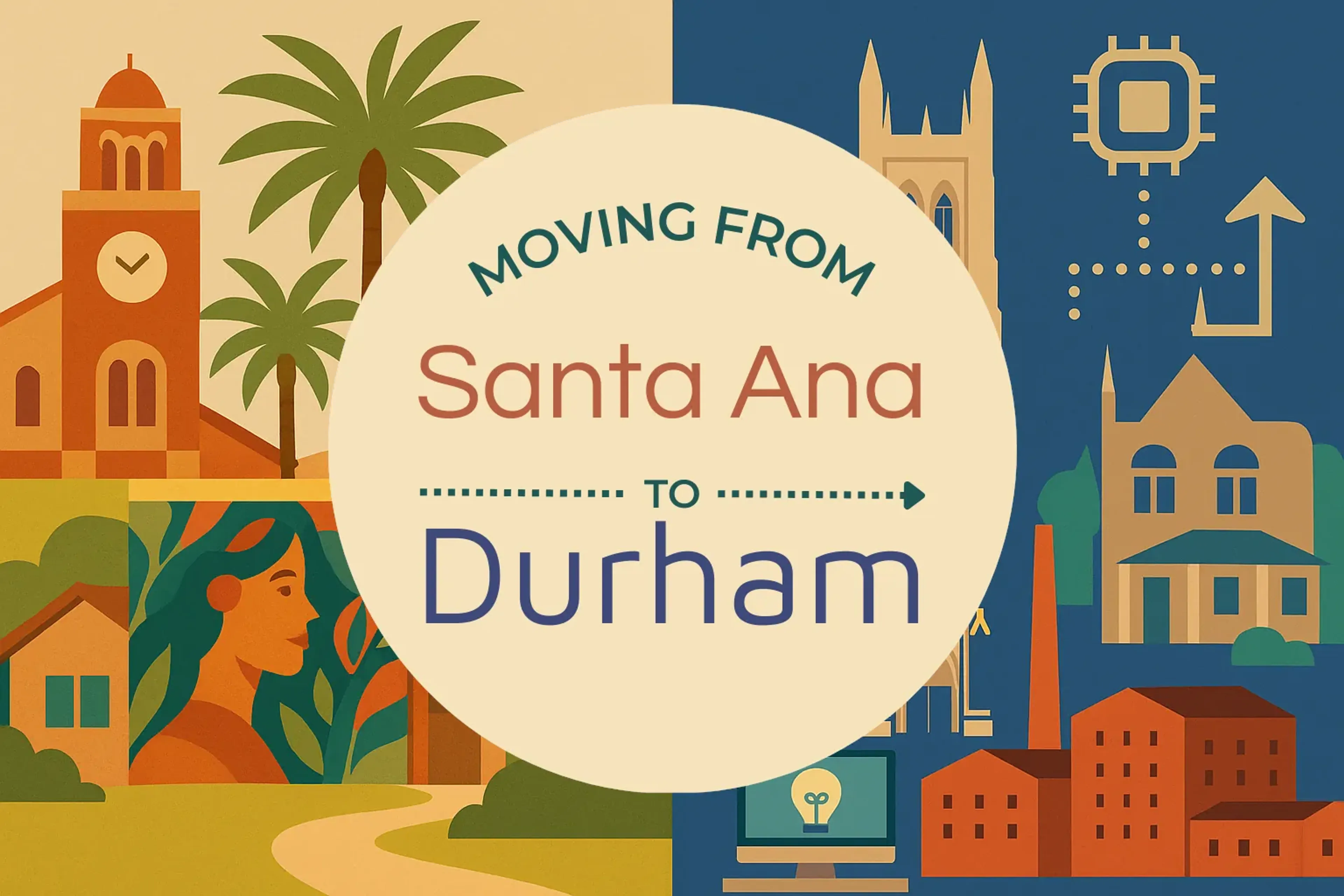 Side-by-side comparison of Santa Ana to Durham moving companies