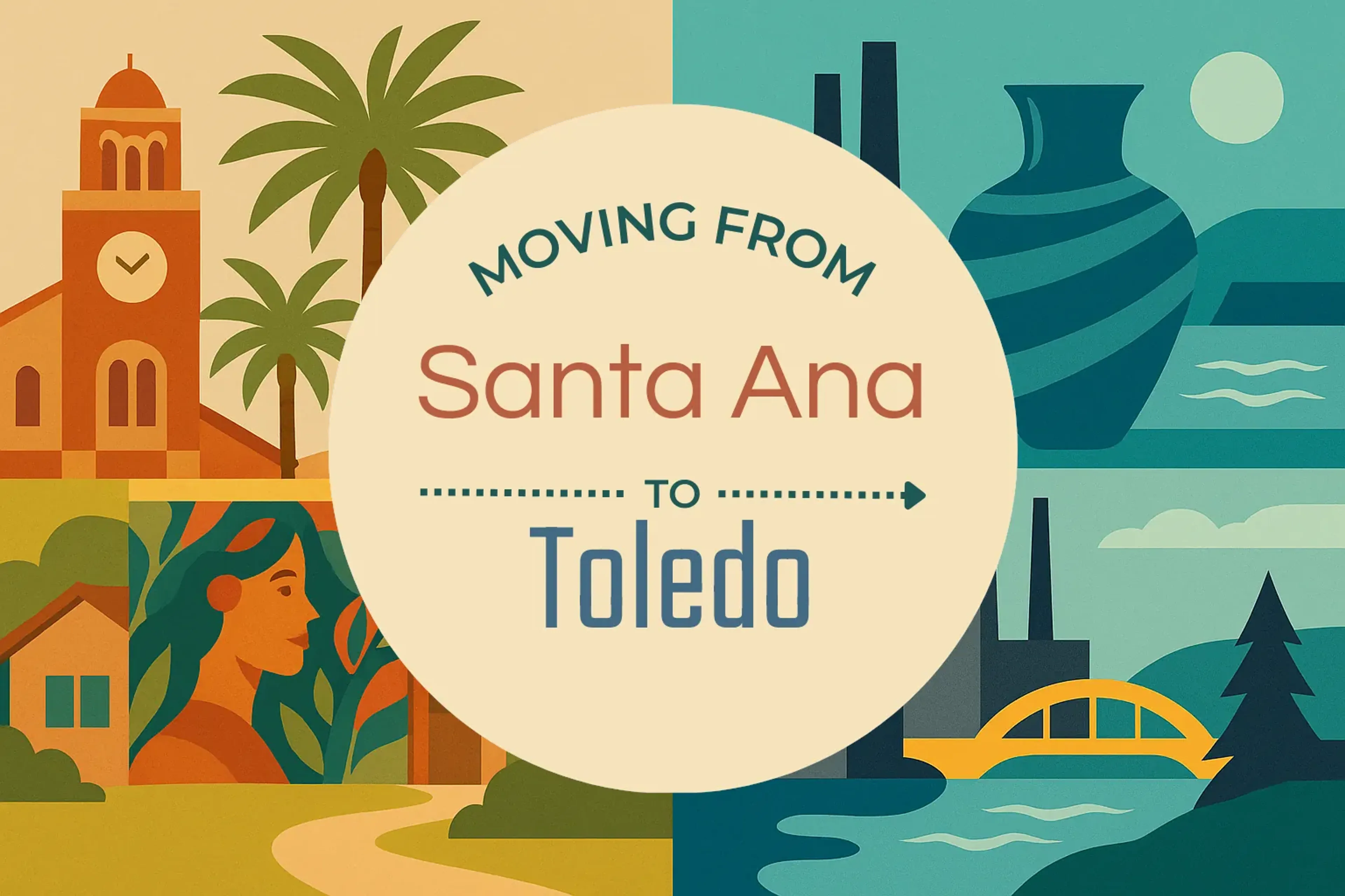 Side-by-side comparison of Santa Ana to Toledo moving companies