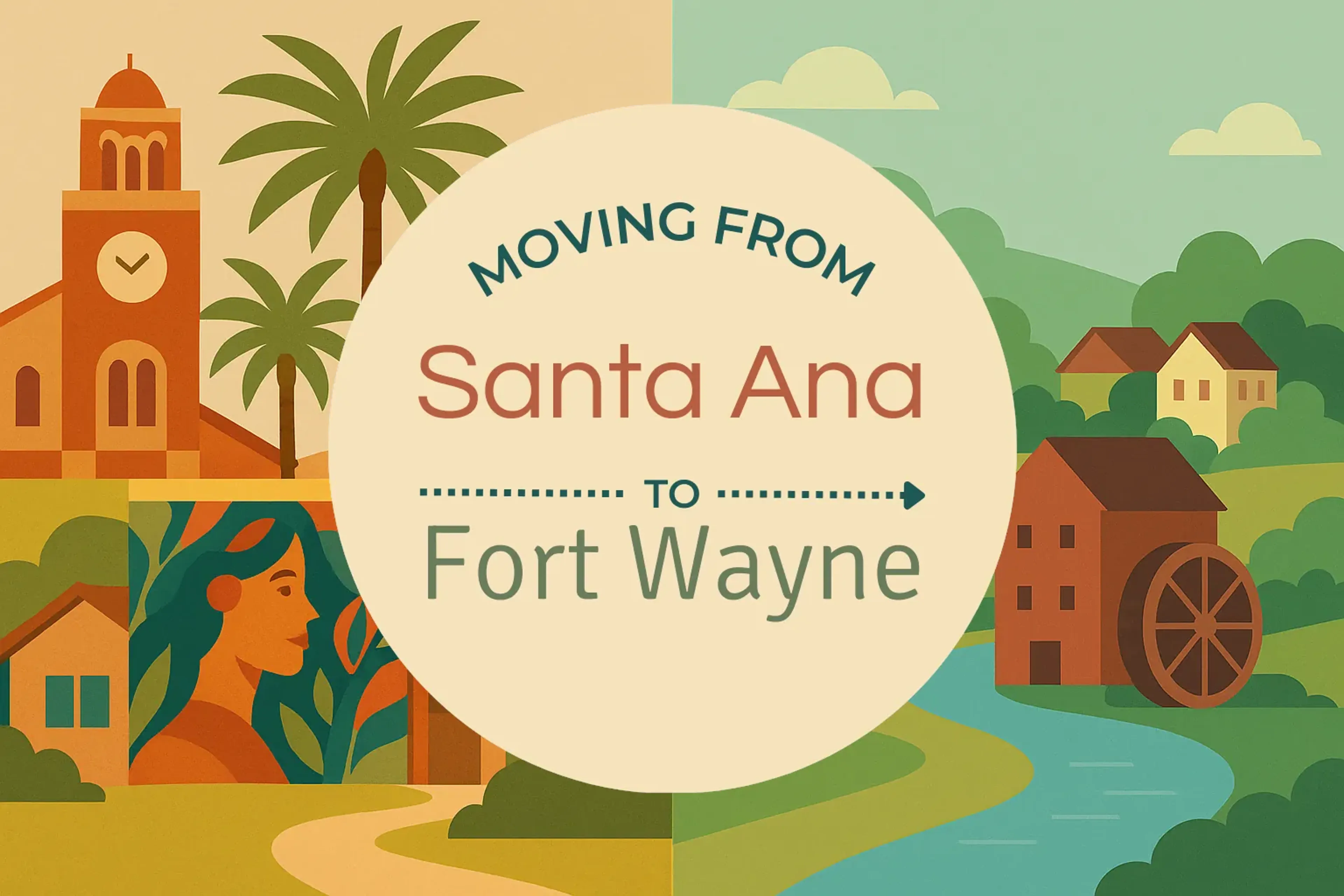 Side-by-side comparison of Santa Ana to Fort Wayne moving companies