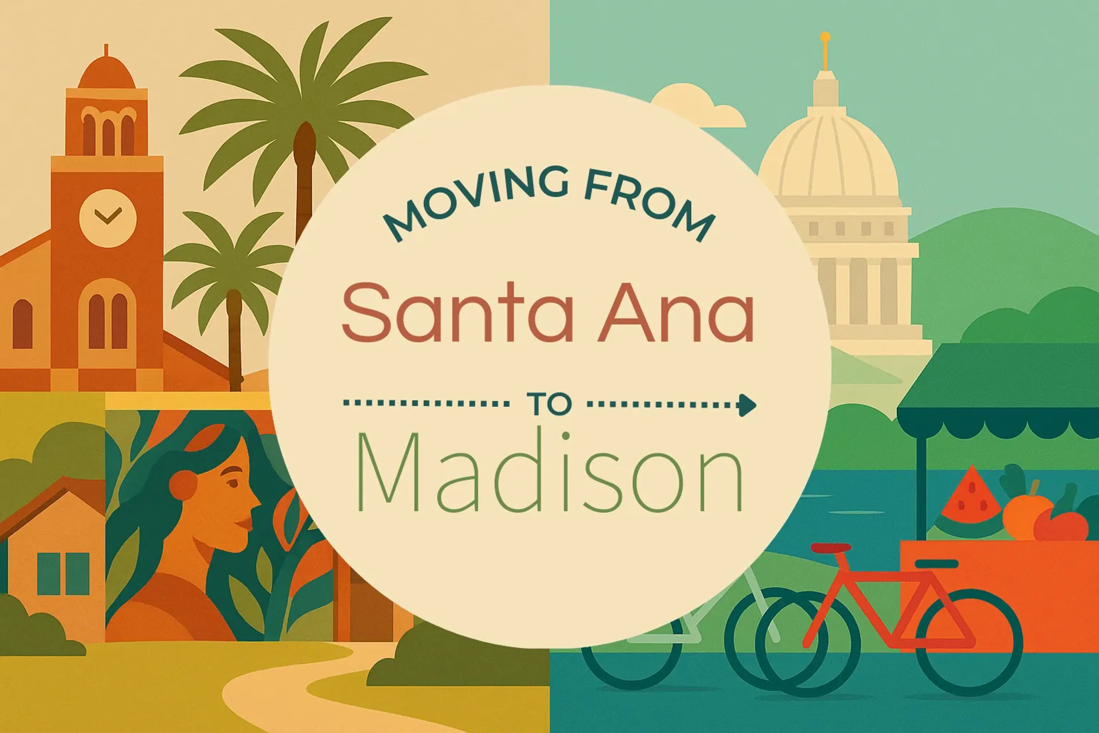 Side-by-side comparison of Santa Ana to Madison moving companies