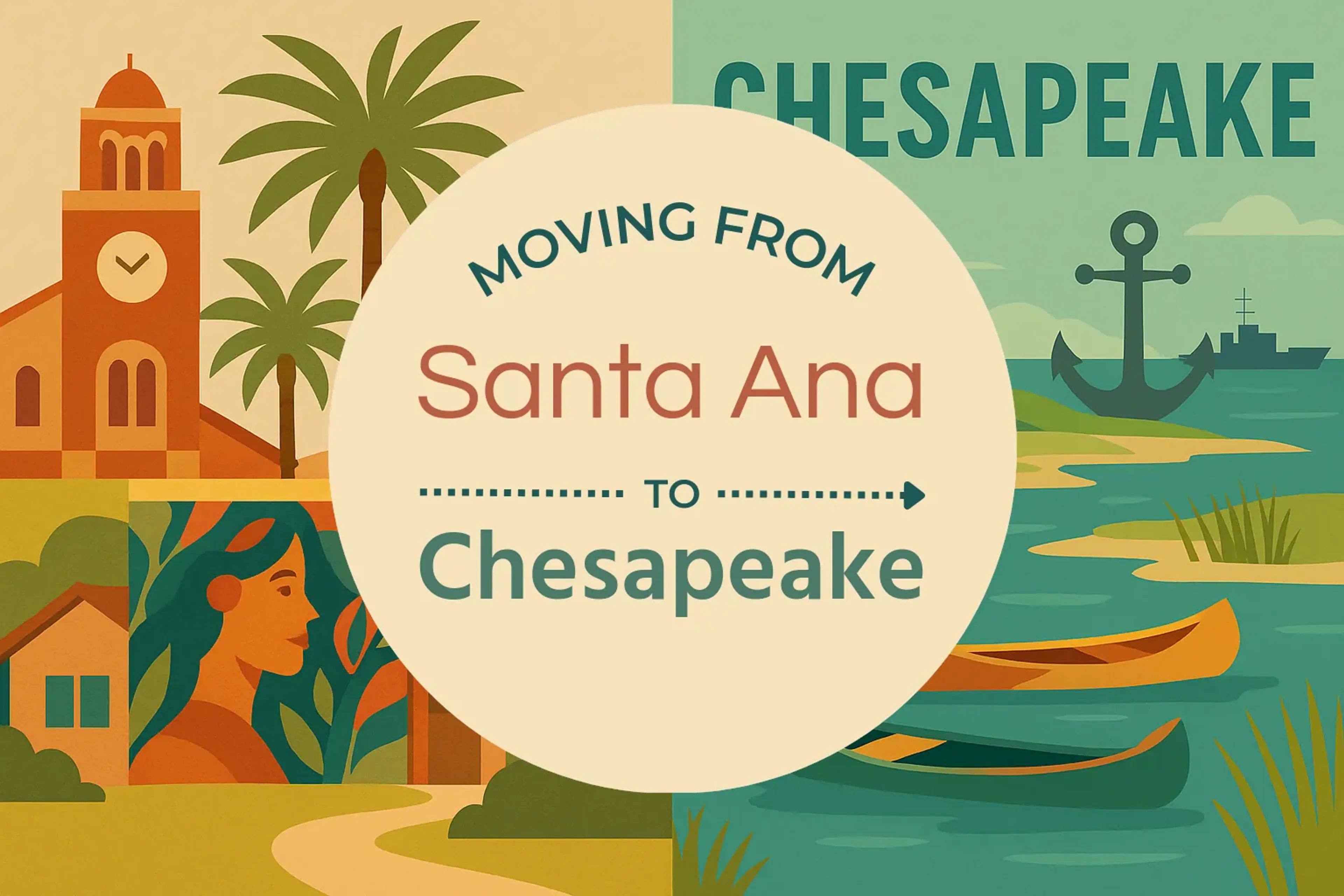 Side-by-side comparison of Santa Ana to Chesapeake moving companies