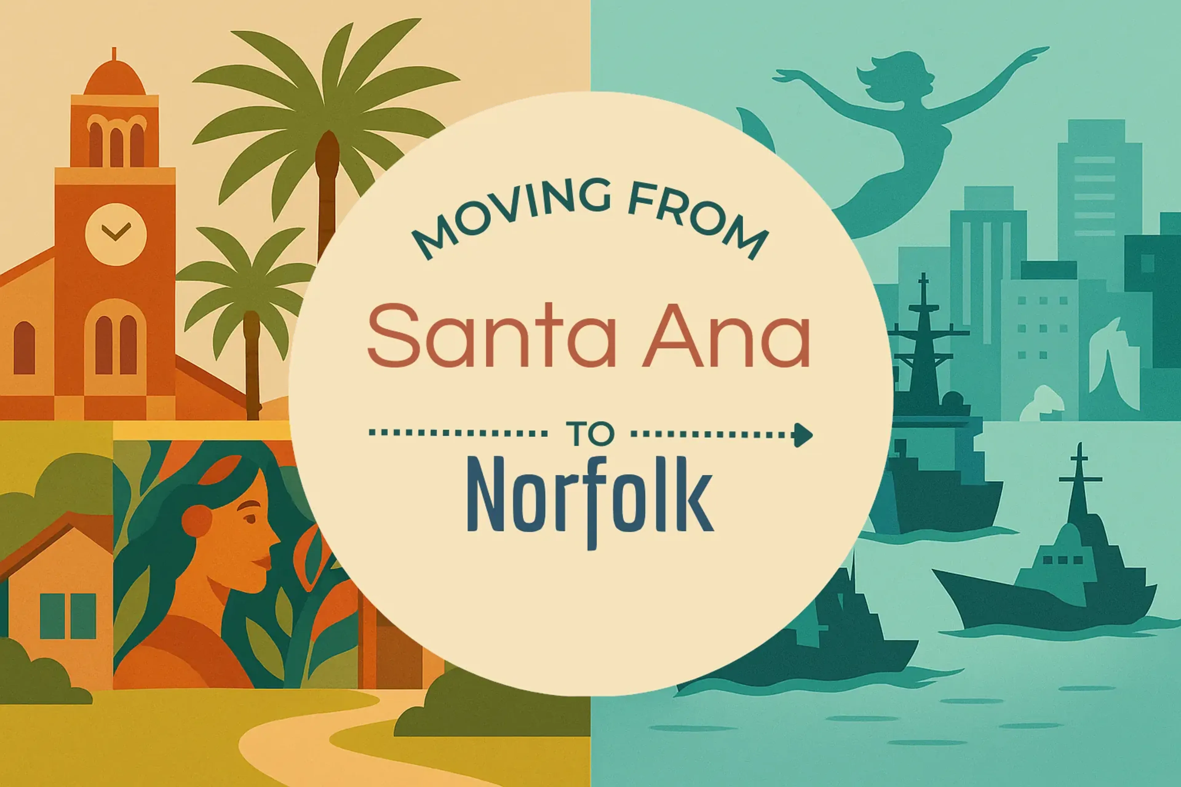 Side-by-side comparison of Santa Ana to Norfolk moving companies