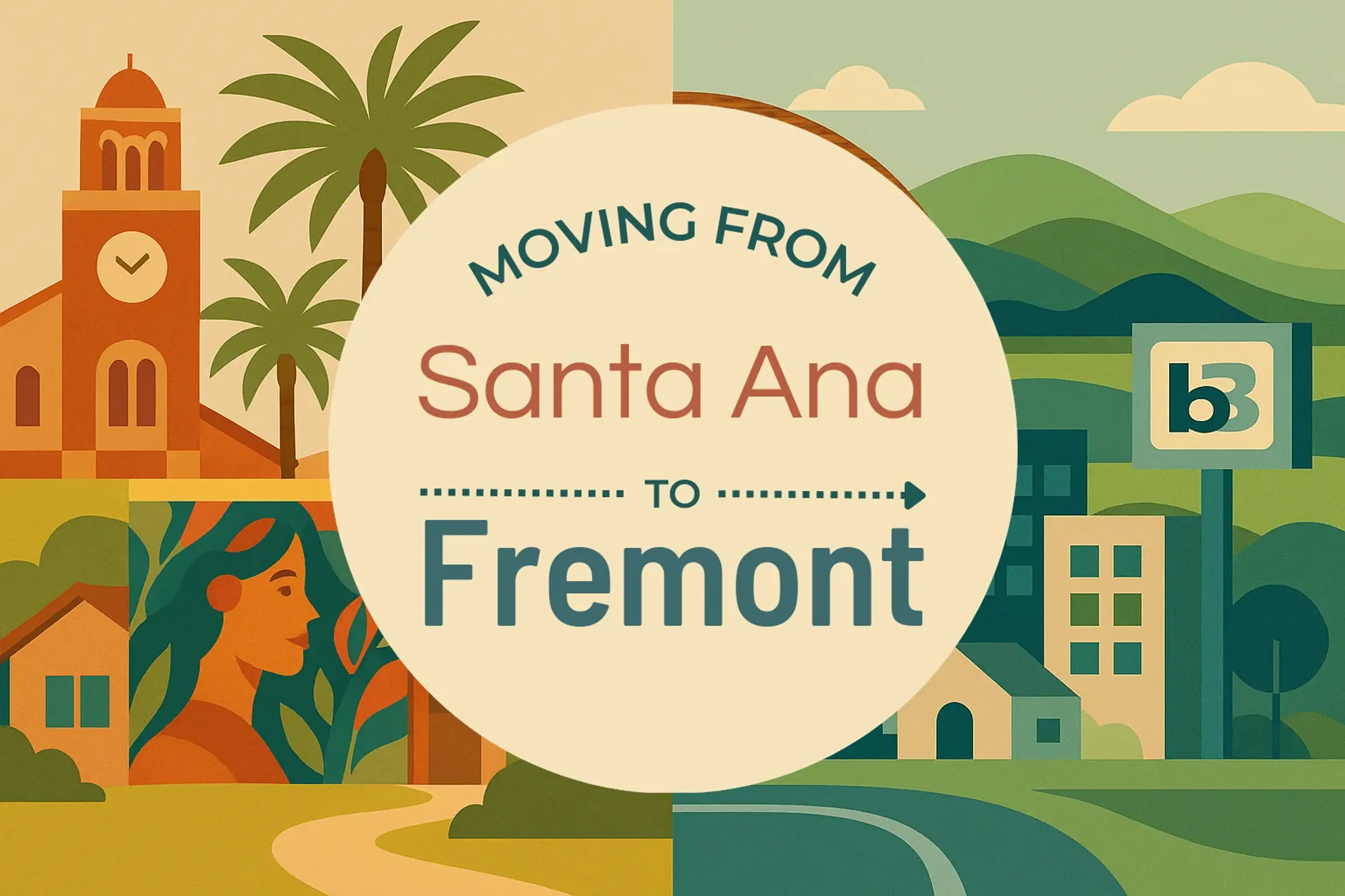 Side-by-side comparison of Santa Ana to Fremont moving companies