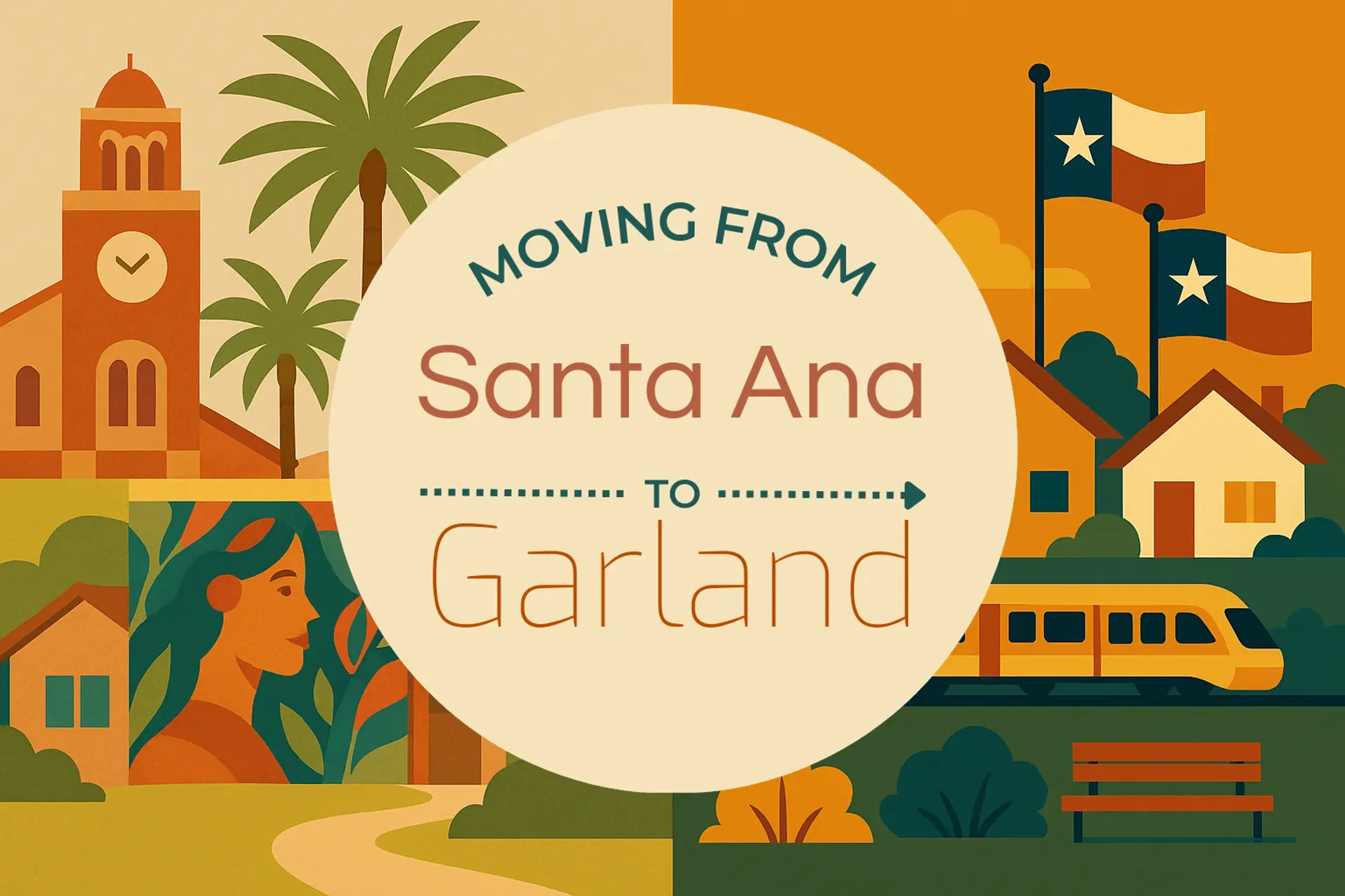 Side-by-side comparison of Santa Ana to Garland moving companies