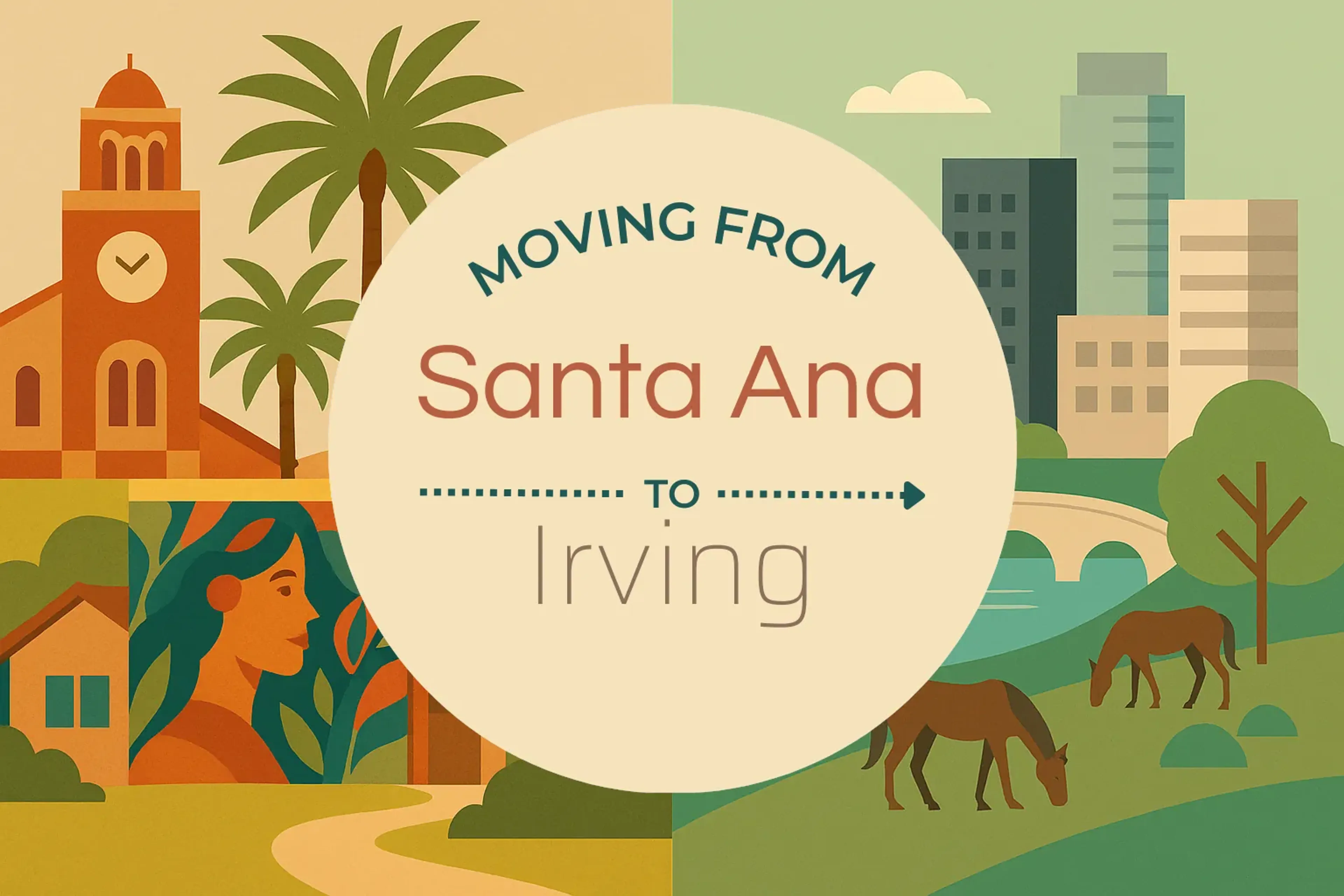 Side-by-side comparison of Santa Ana to Irving moving companies