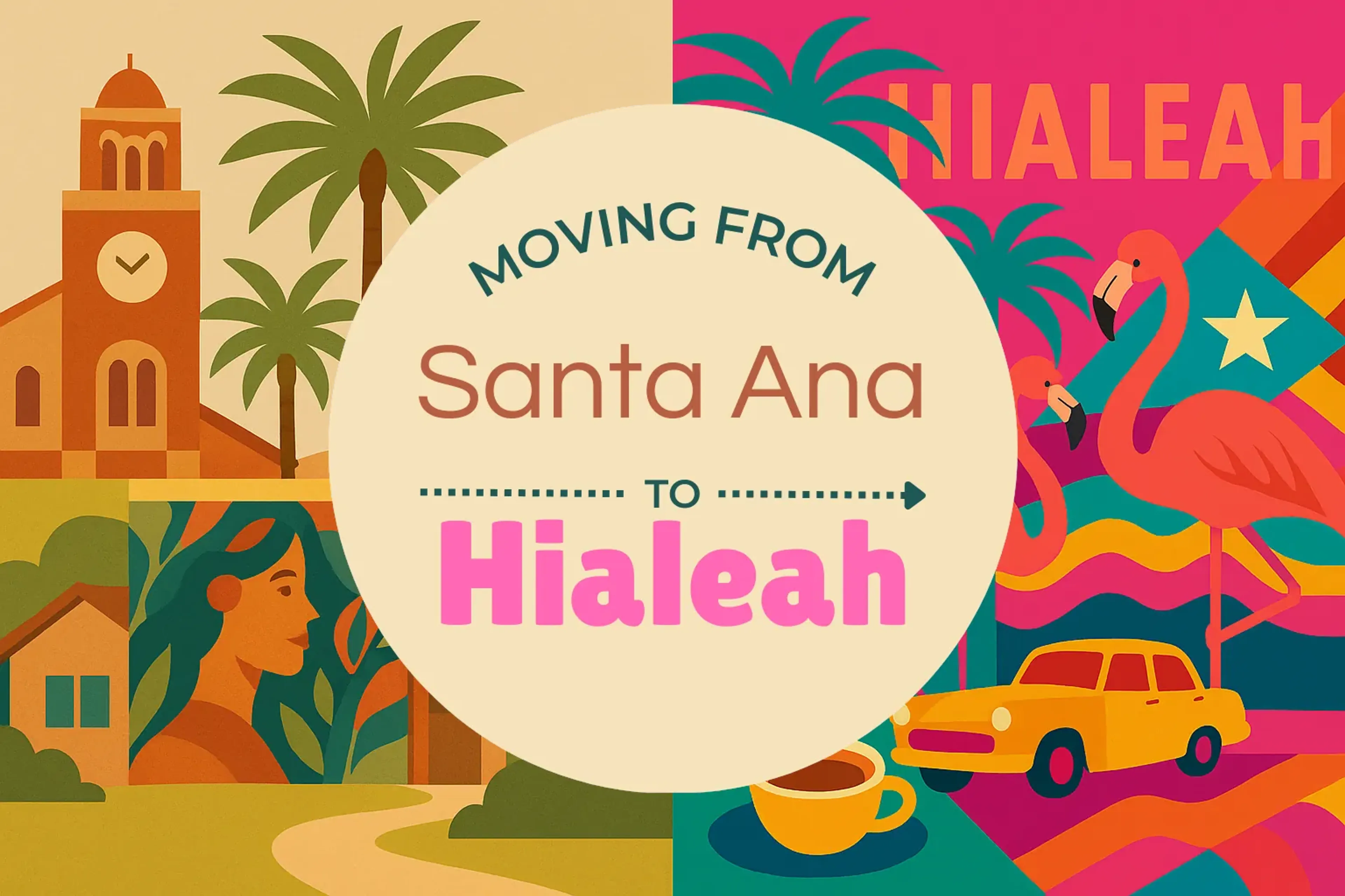 Side-by-side comparison of Santa Ana to Hialeah moving companies