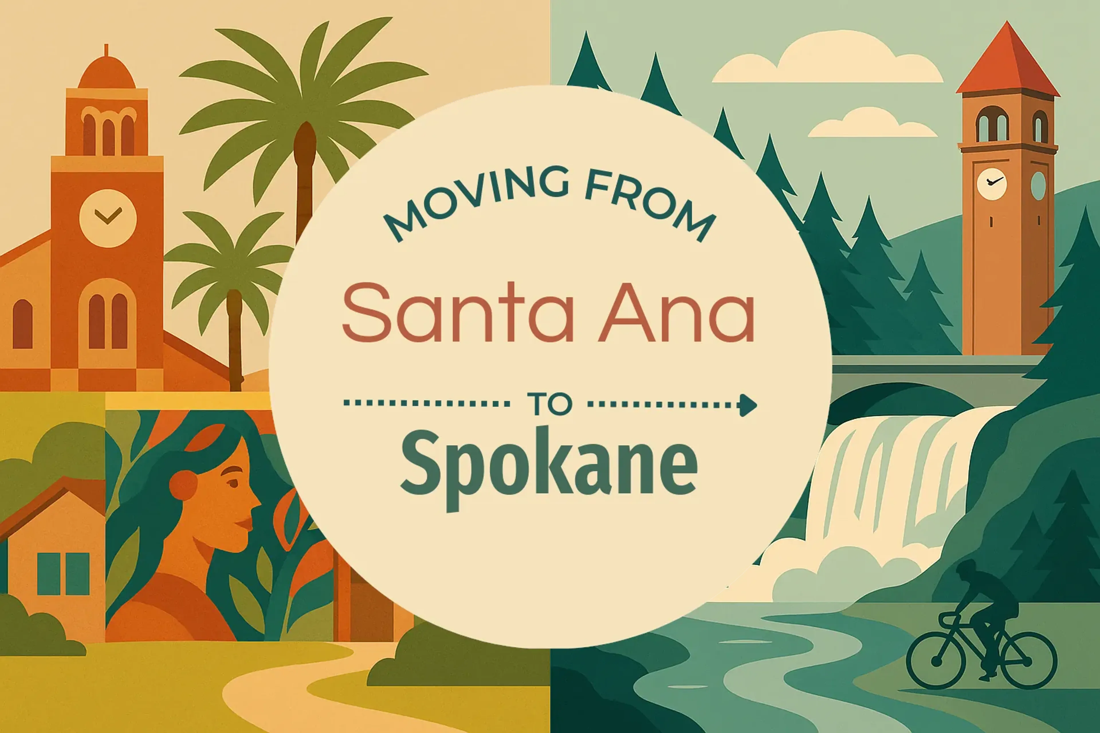 Side-by-side comparison of Santa Ana to Spokane moving companies
