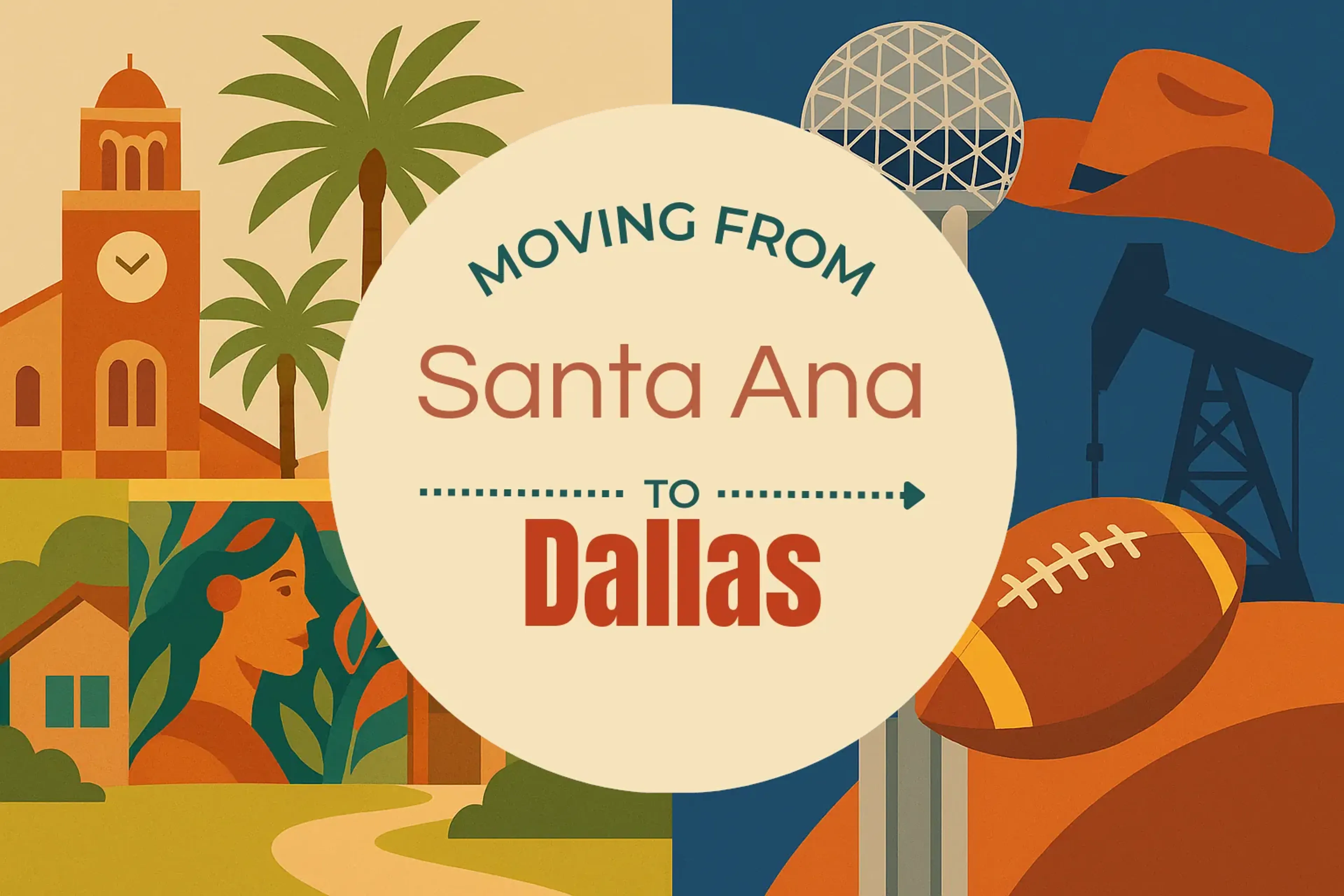 Side-by-side comparison of Santa Ana to Dallas moving companies