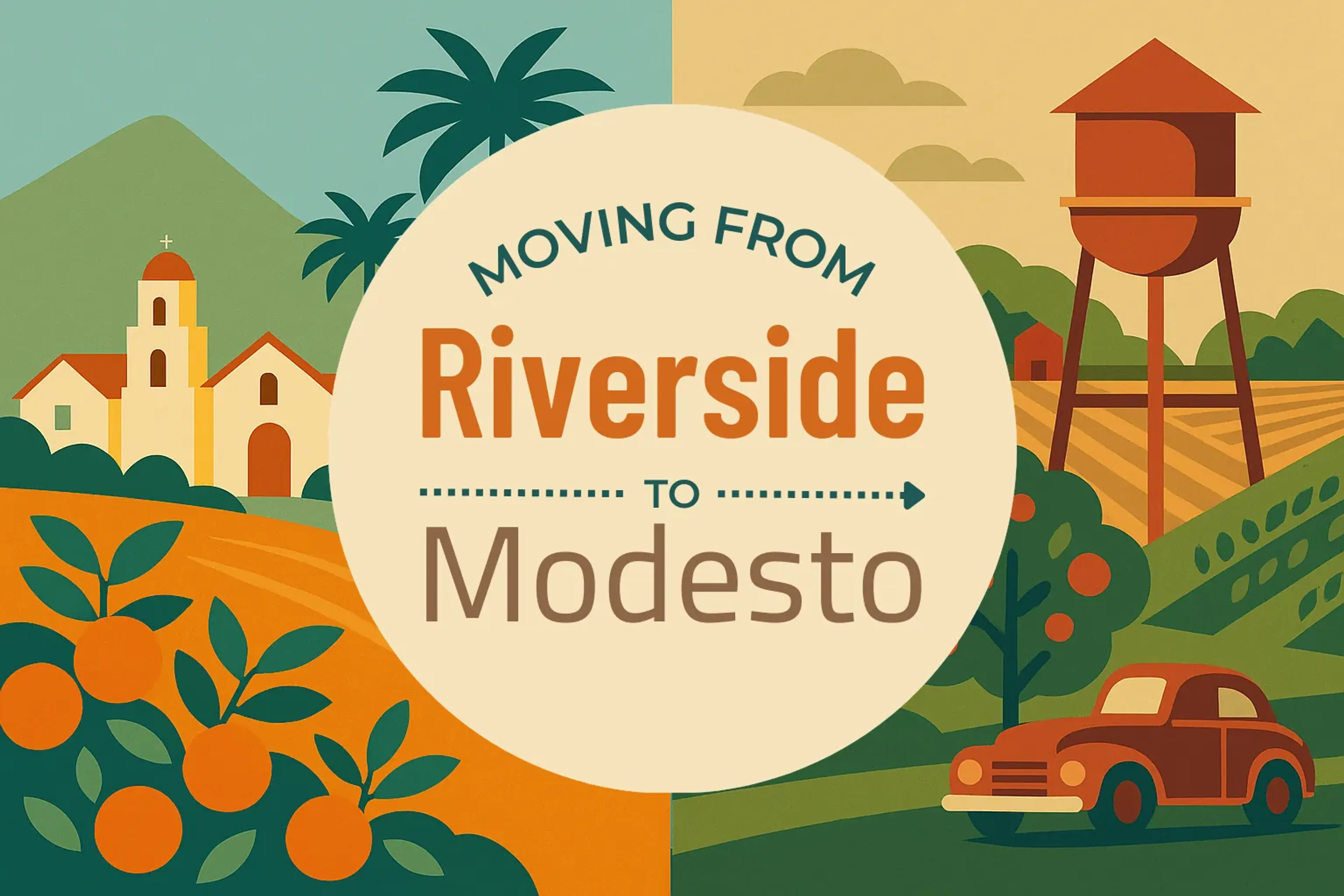 Side-by-side comparison of Riverside to Modesto moving companies