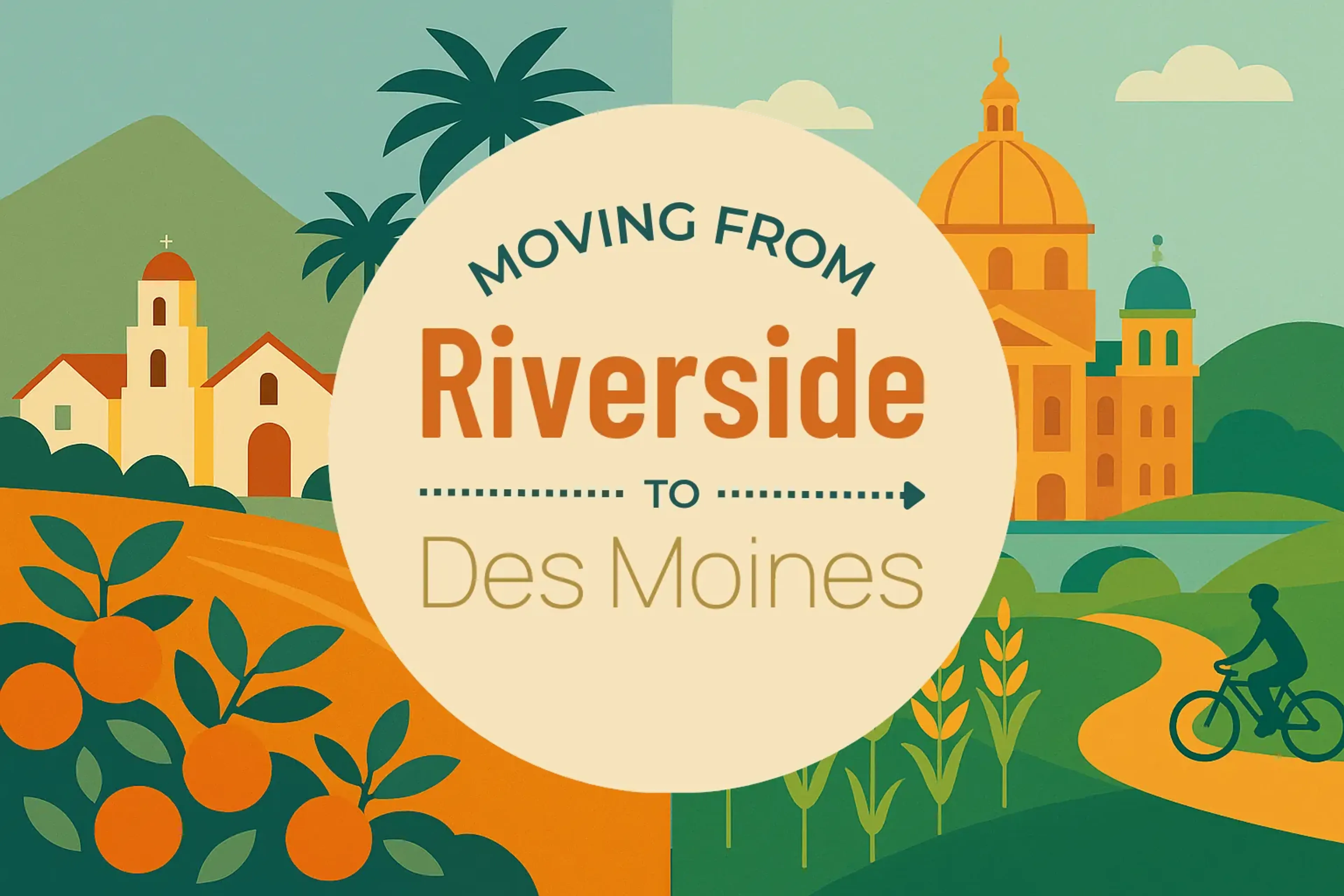 Side-by-side comparison of Riverside to Des Moines moving companies