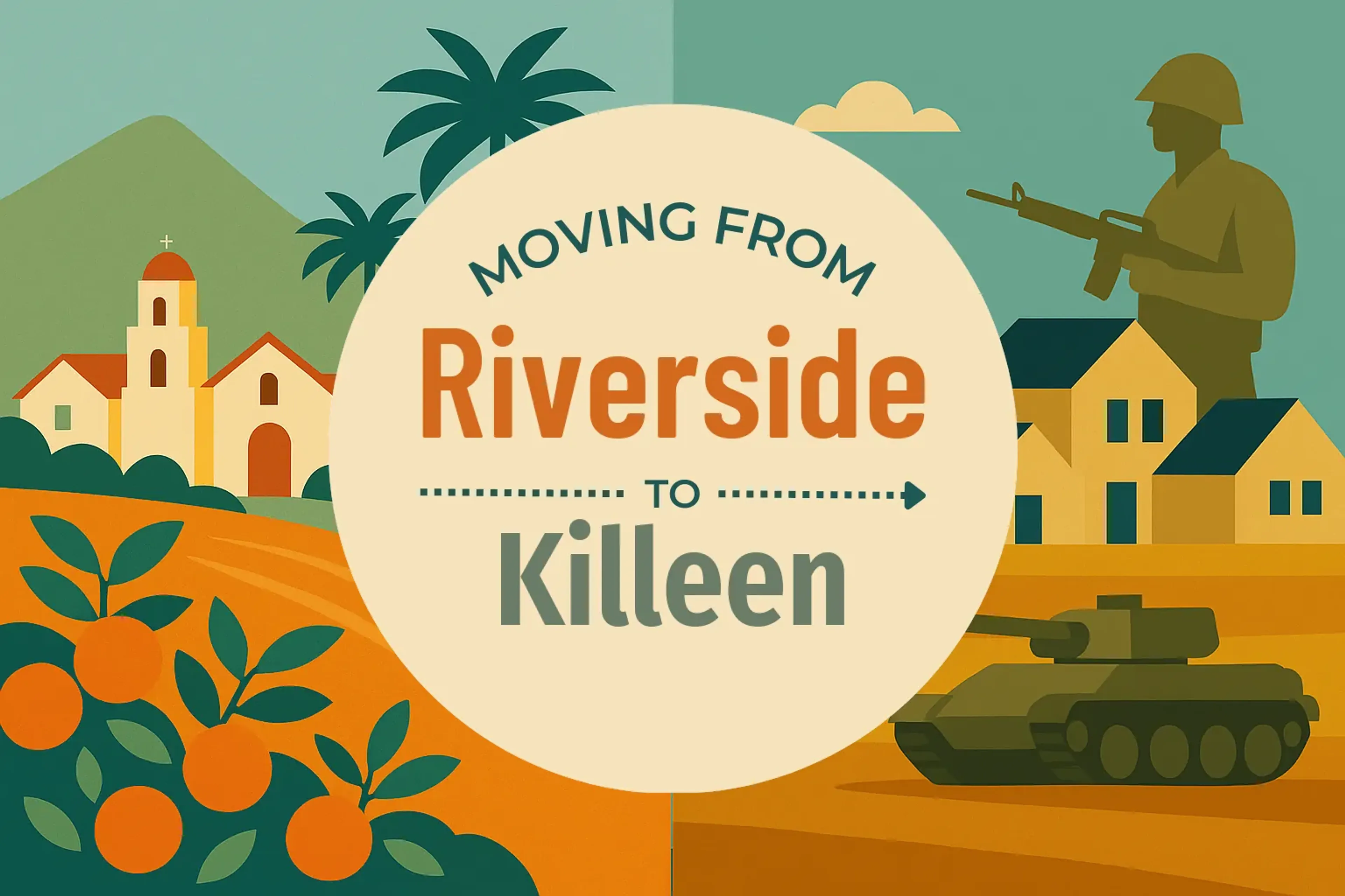 Side-by-side comparison of Riverside to Killeen moving companies