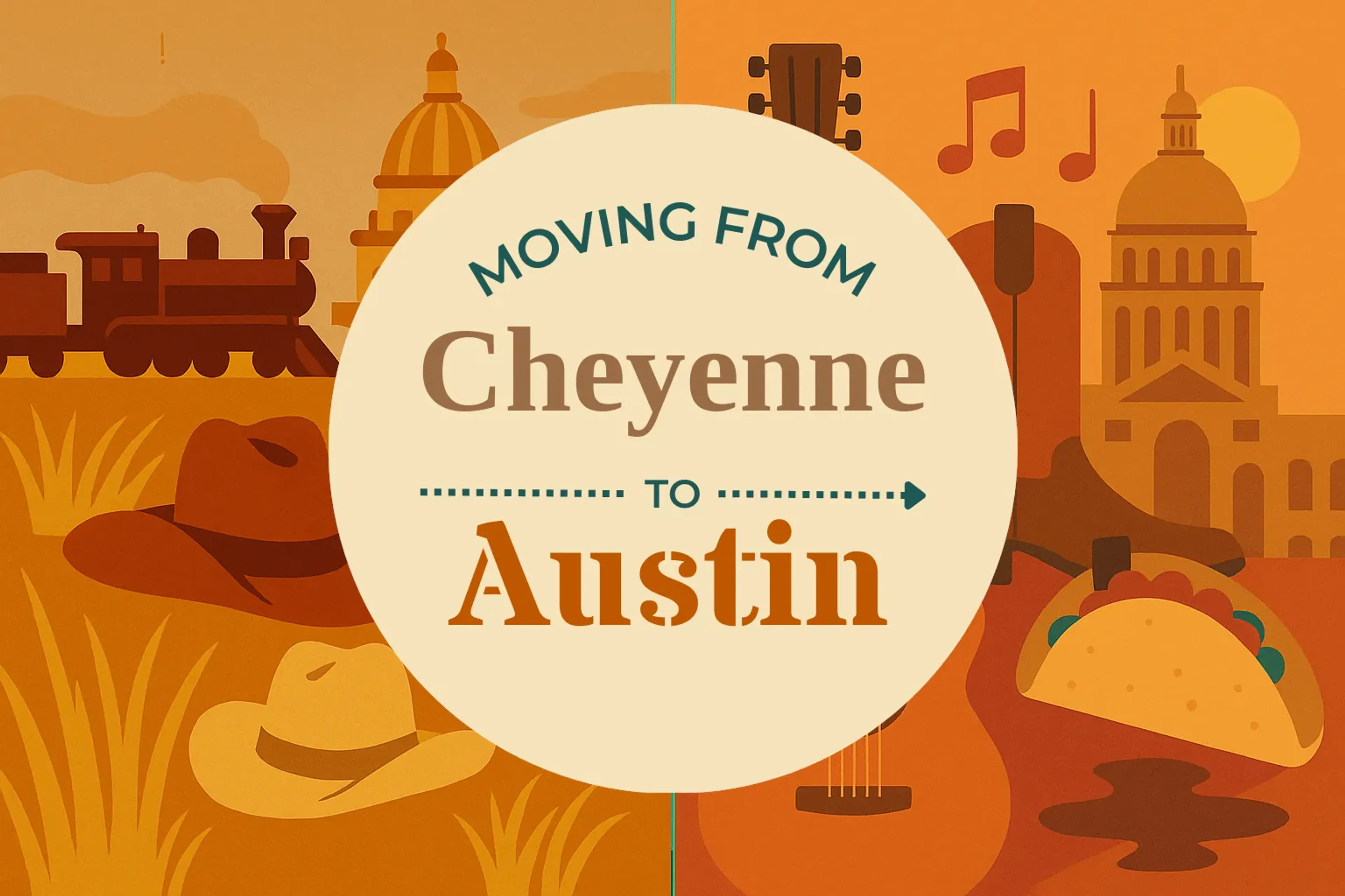 Side-by-side comparison of Cheyenne to Austin moving companies