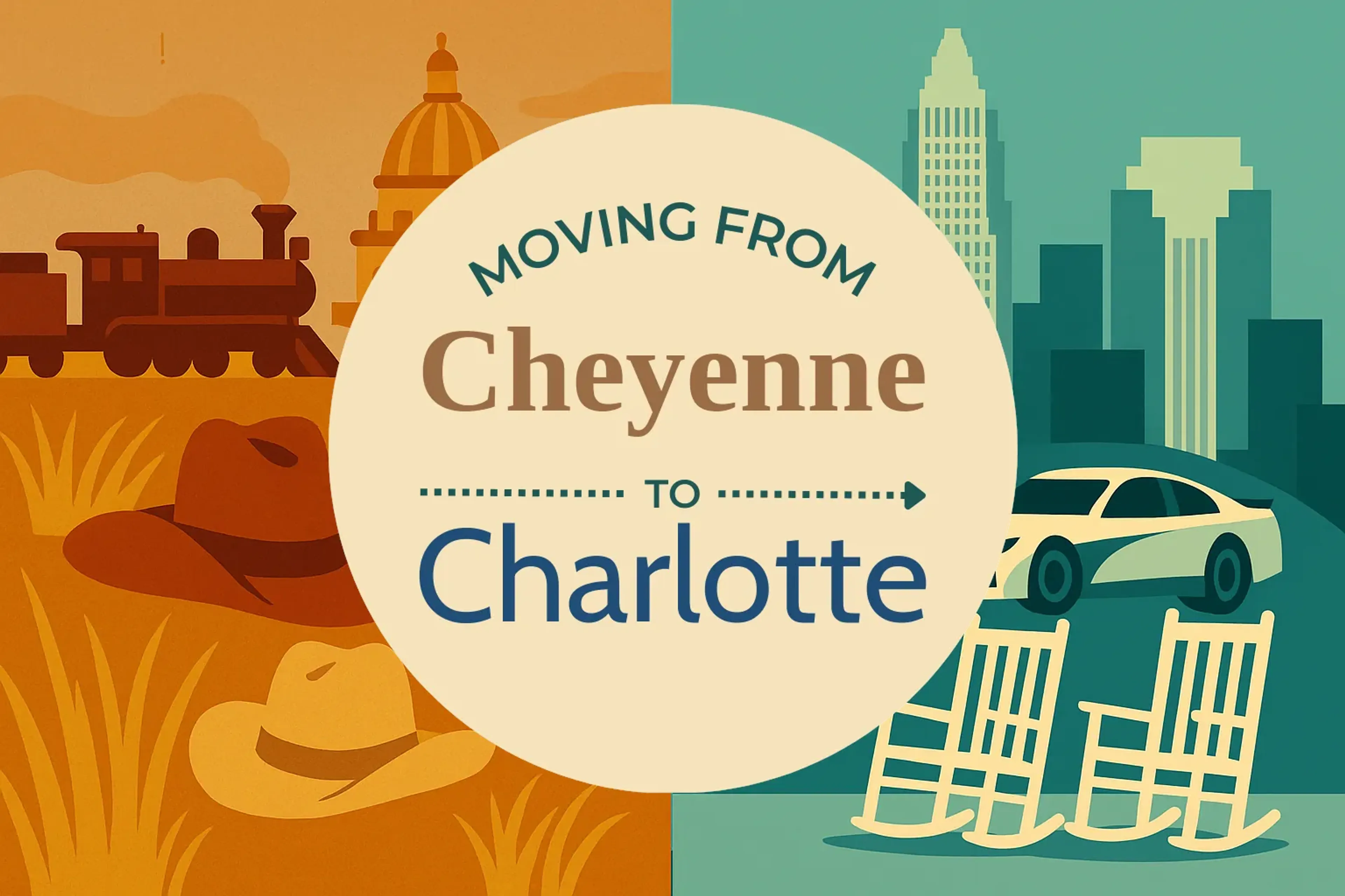 Side-by-side comparison of Cheyenne to Charlotte moving companies