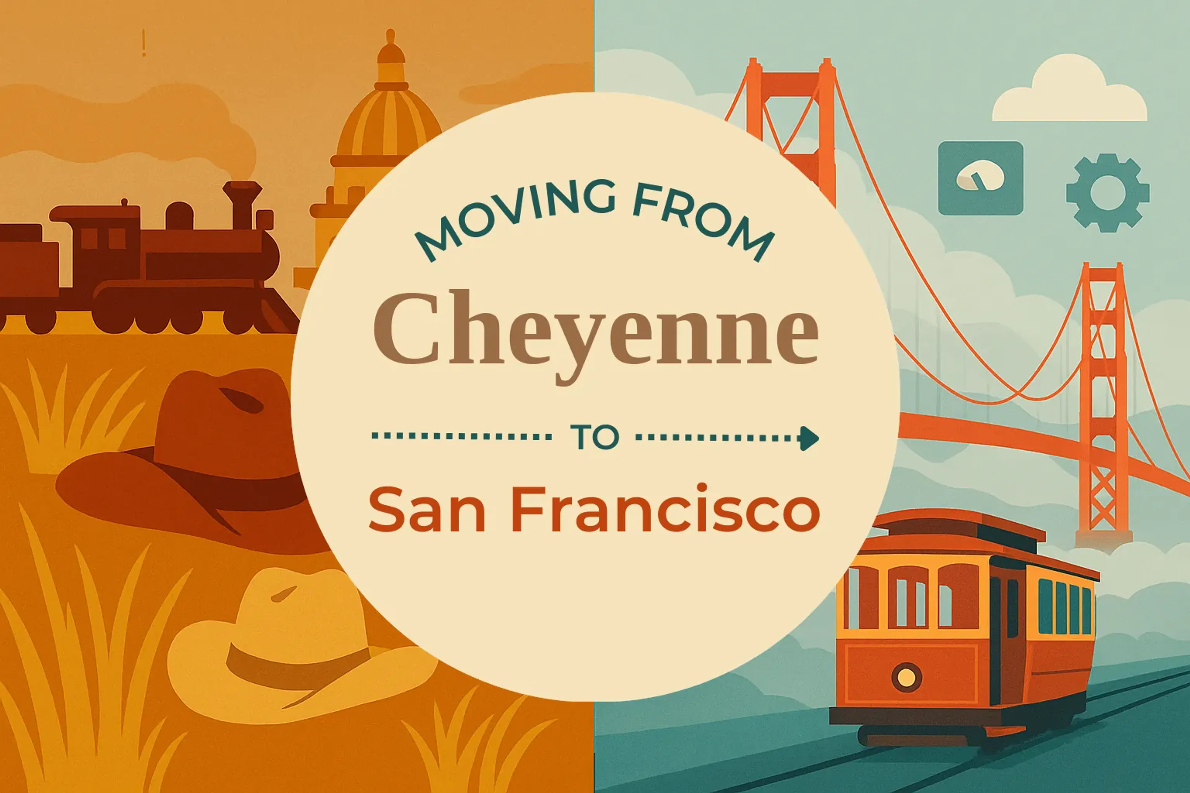 Side-by-side comparison of Cheyenne to San Francisco moving companies