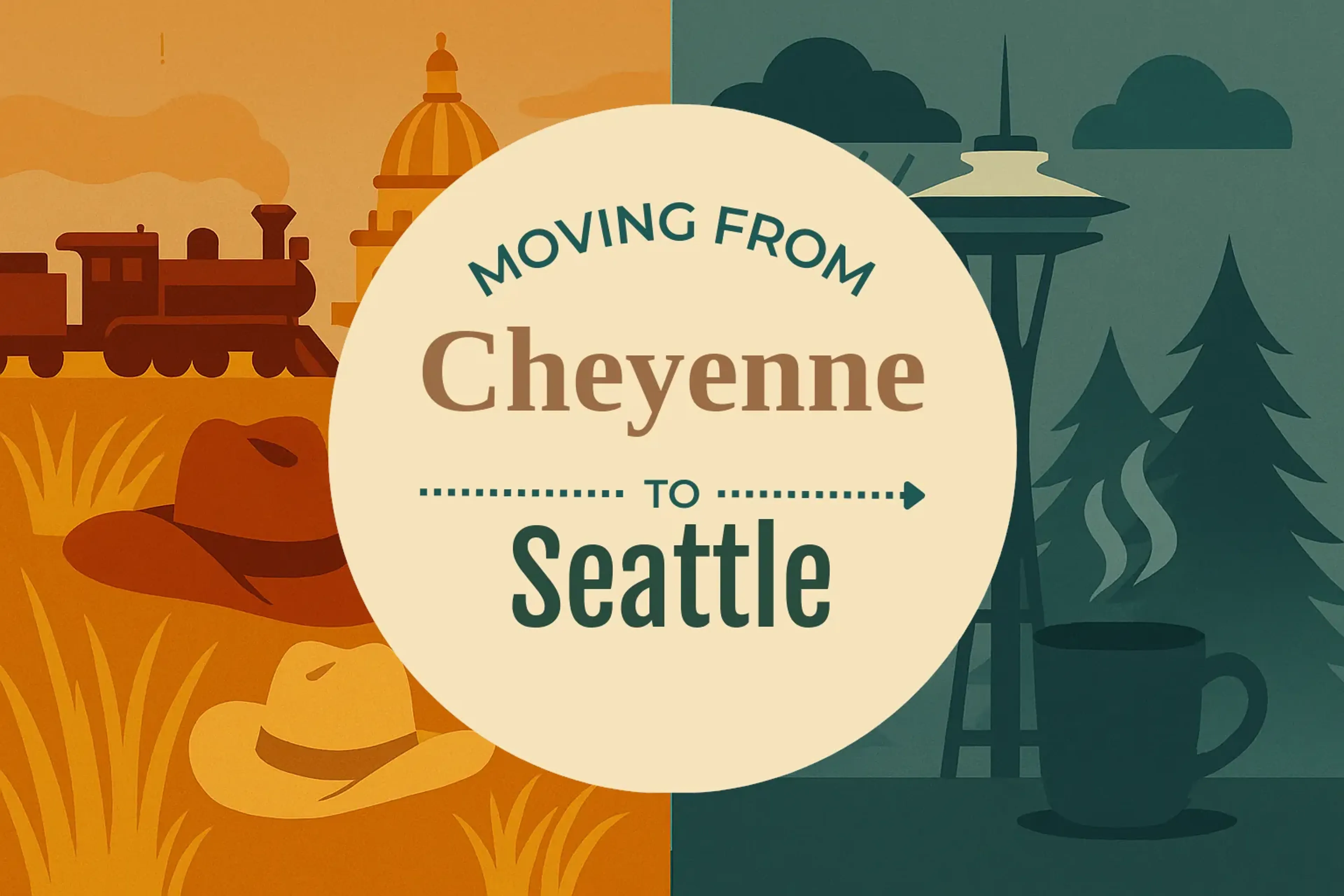 Side-by-side comparison of Cheyenne to Seattle moving companies