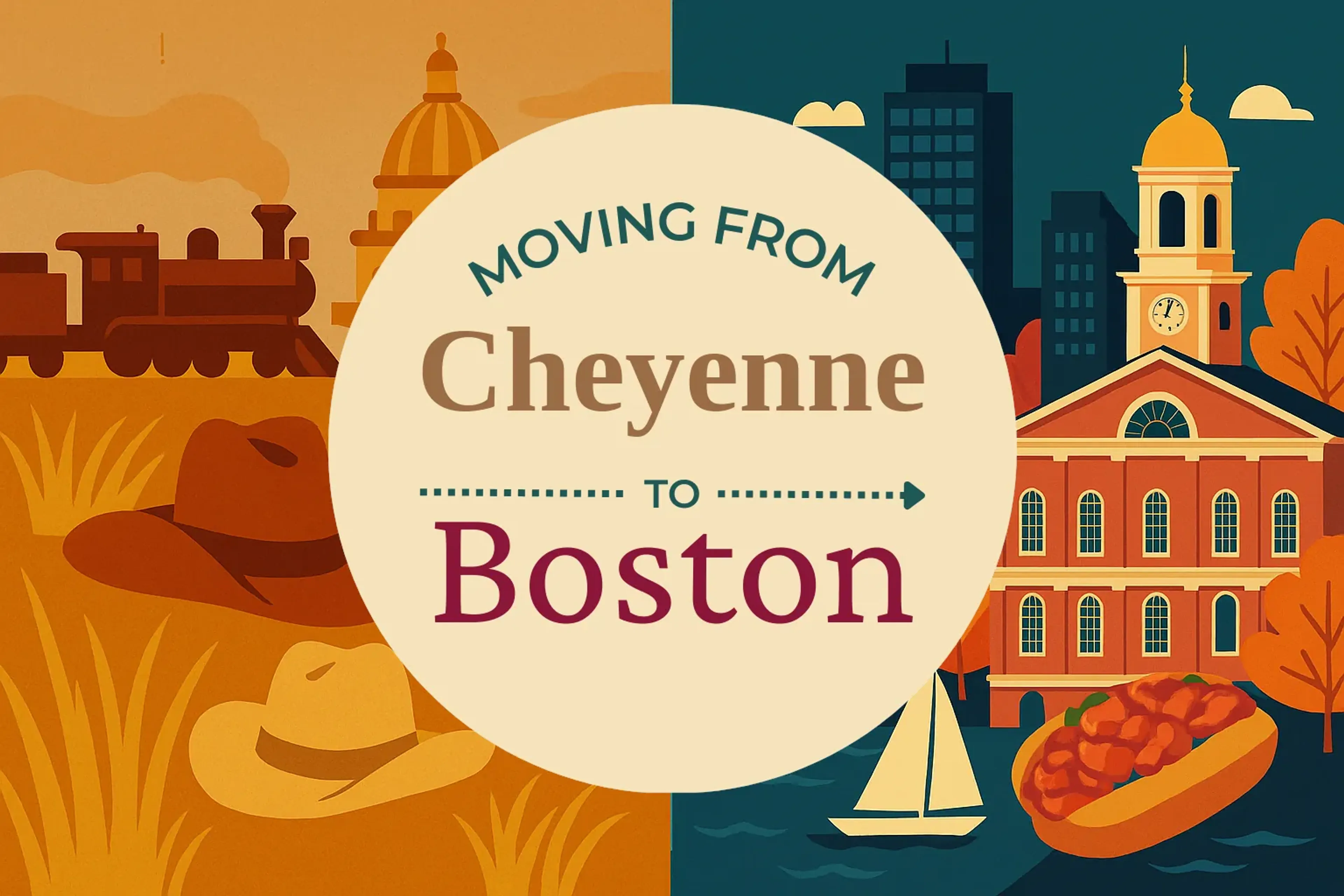 Side-by-side comparison of Cheyenne to Boston moving companies