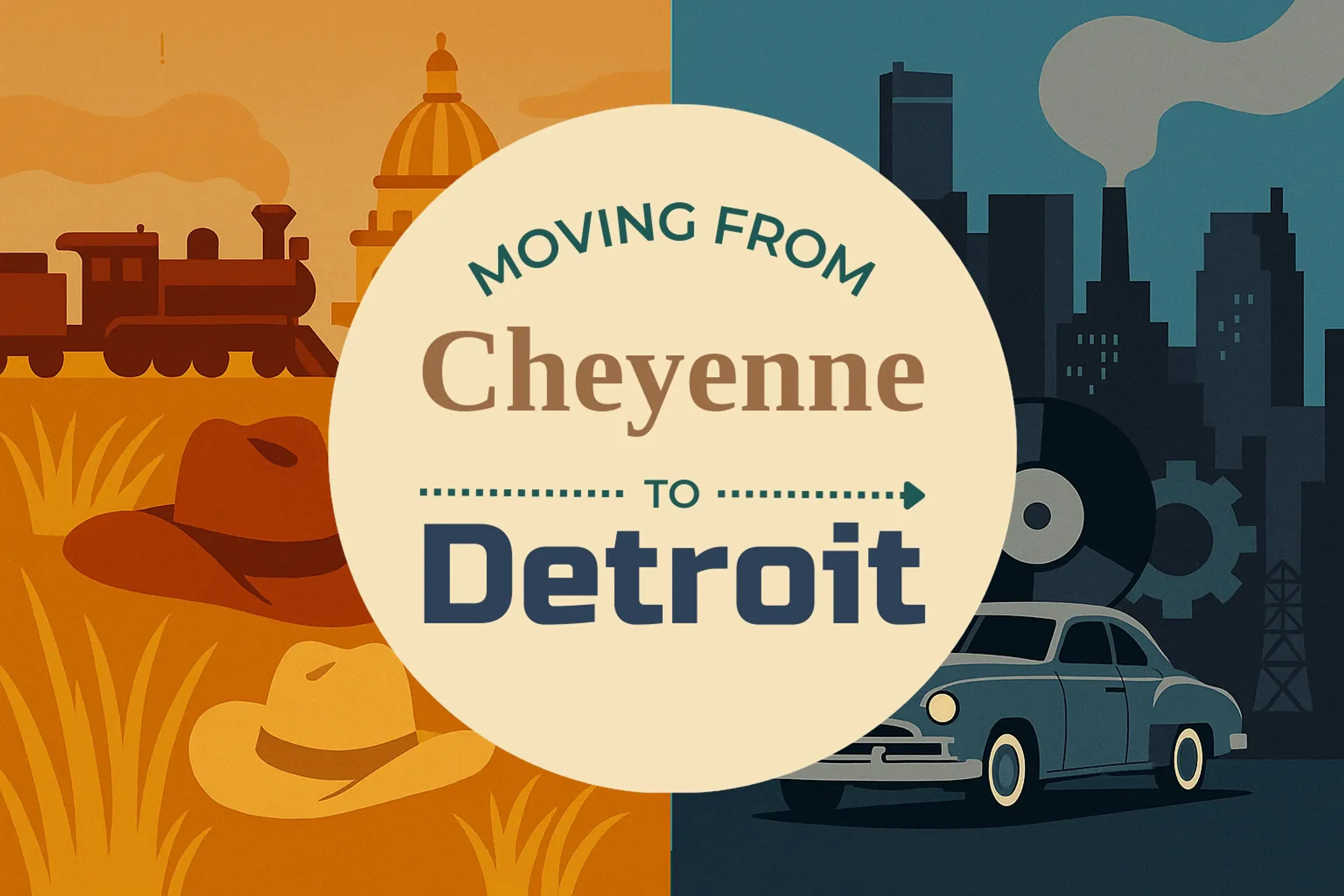 Side-by-side comparison of Cheyenne to Detroit moving companies