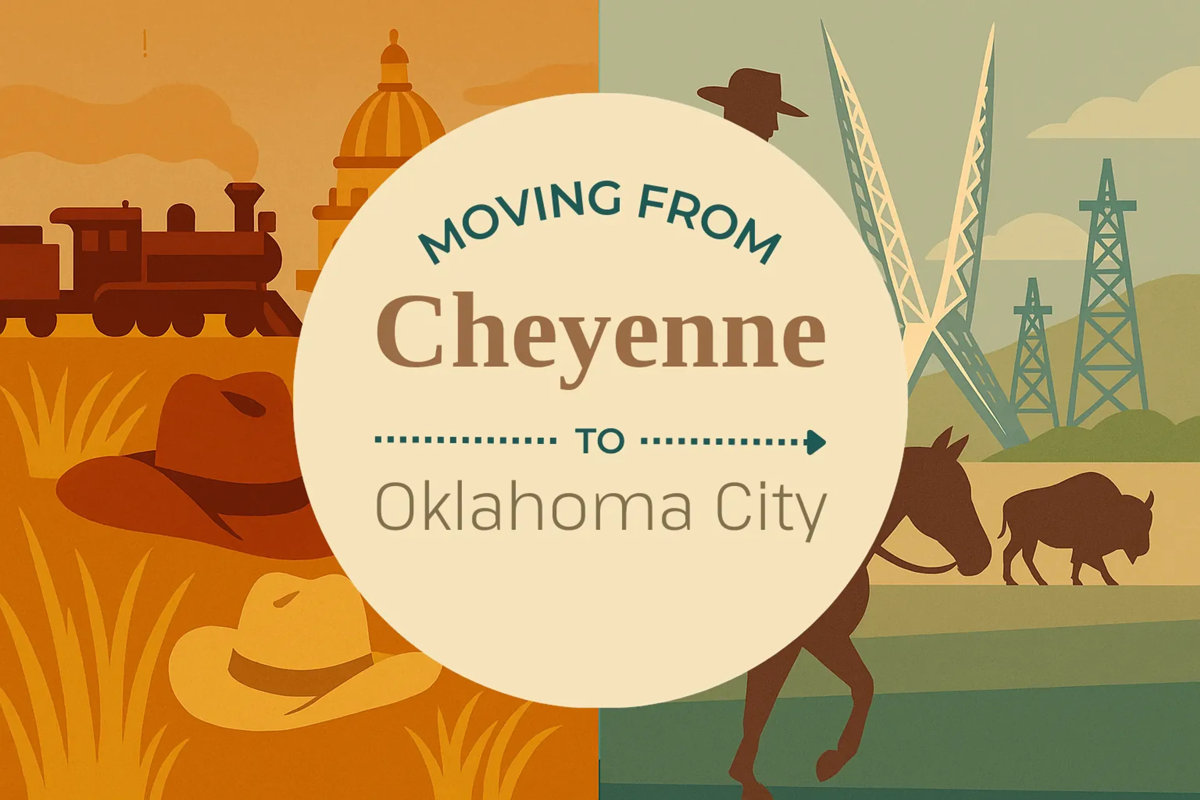 Side-by-side comparison of Cheyenne to Oklahoma City moving companies