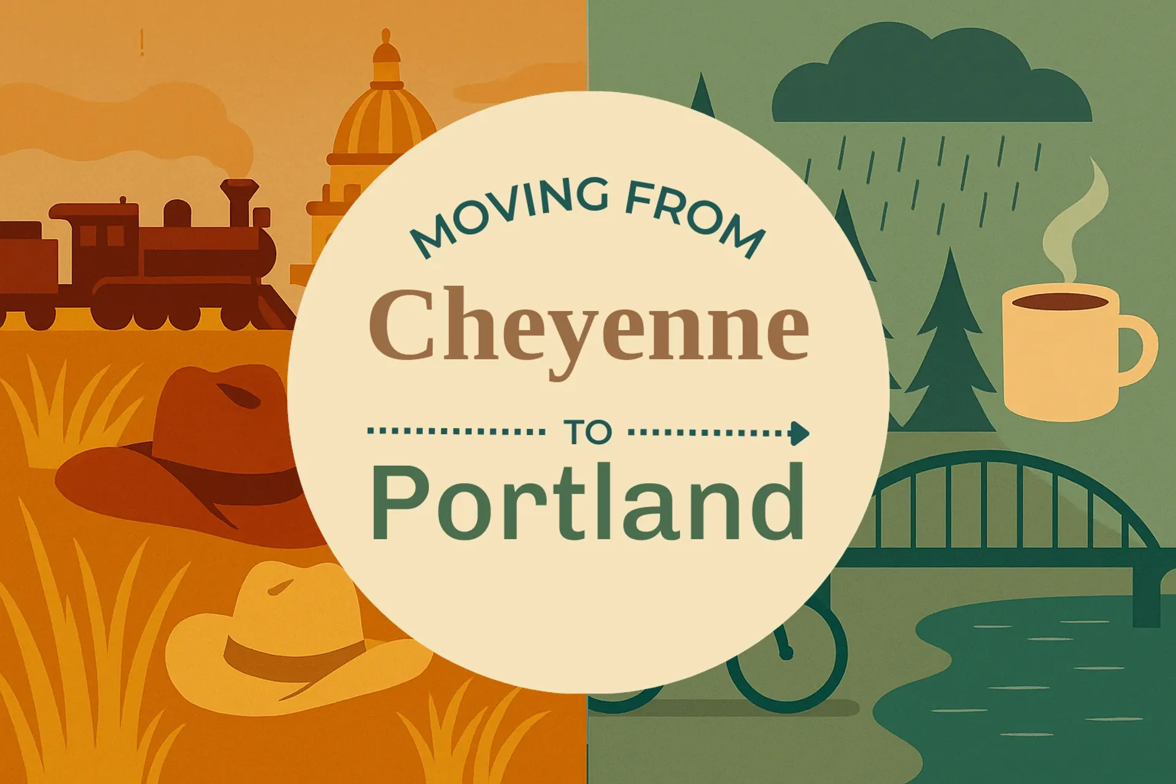 Side-by-side comparison of Cheyenne to Portland moving companies